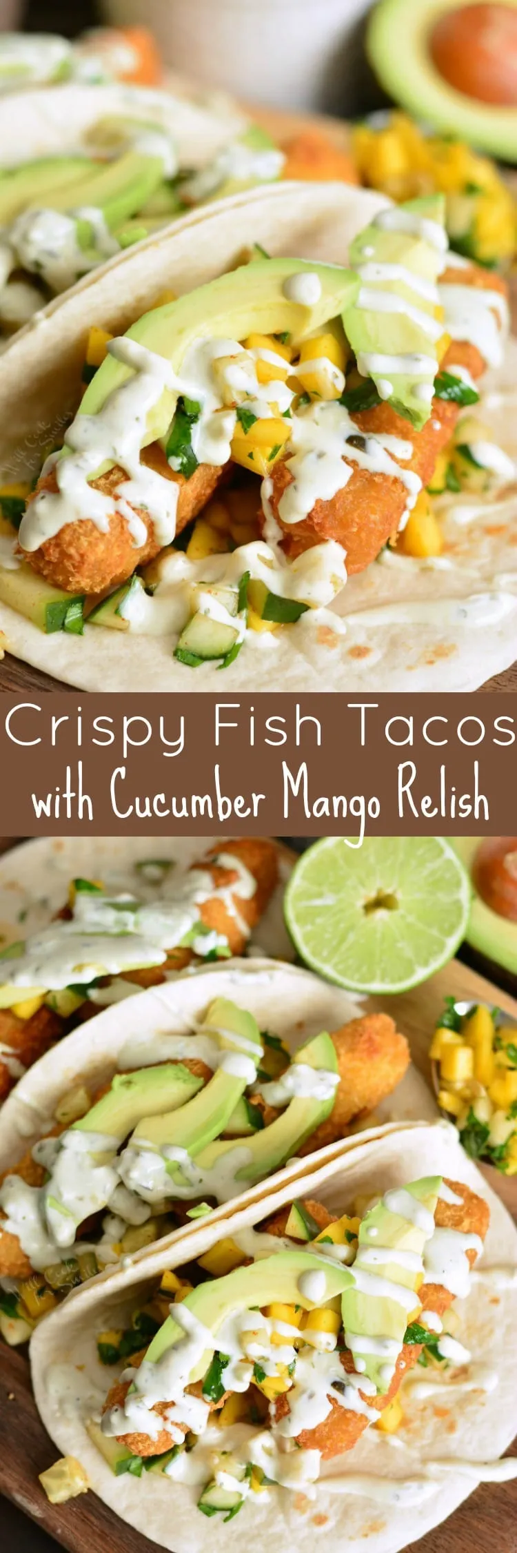 Crispy Fish Tacos with Cucumber Mango Relish