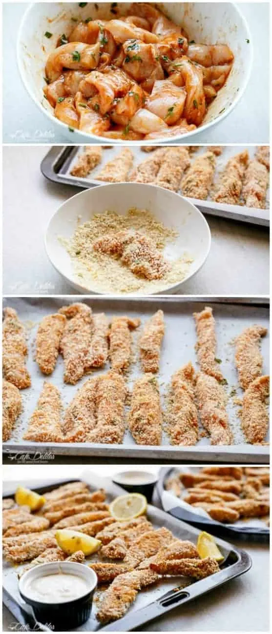 Crispy Garlic Chicken Strips with Sweet Chilli Mayo