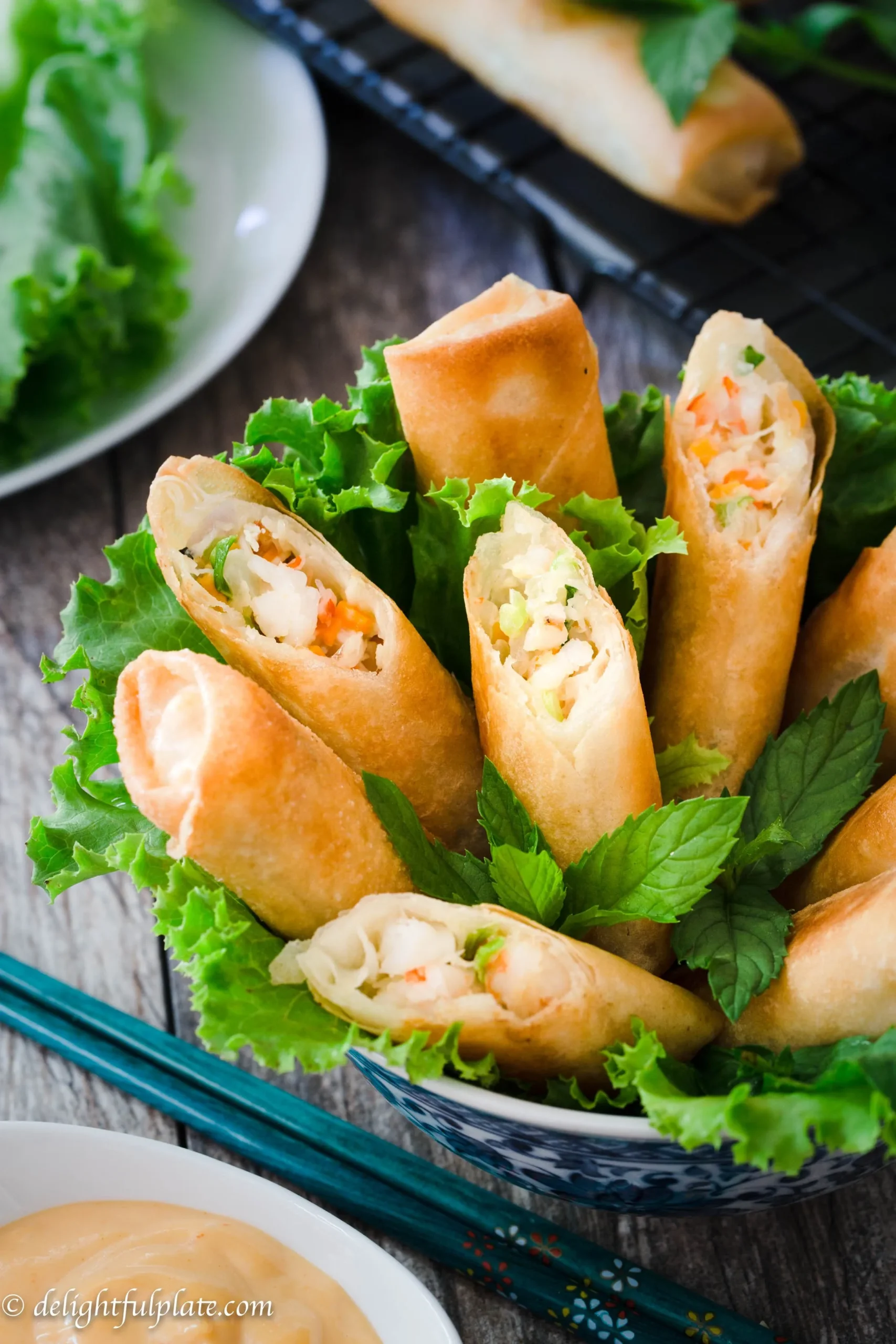 Crispy Mayo Seafood Spring Rolls