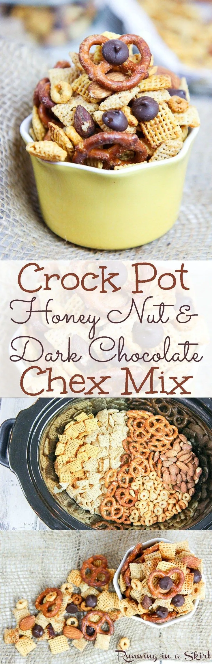 Crock Pot Honey Nut Dark Chocolate Chex Mix