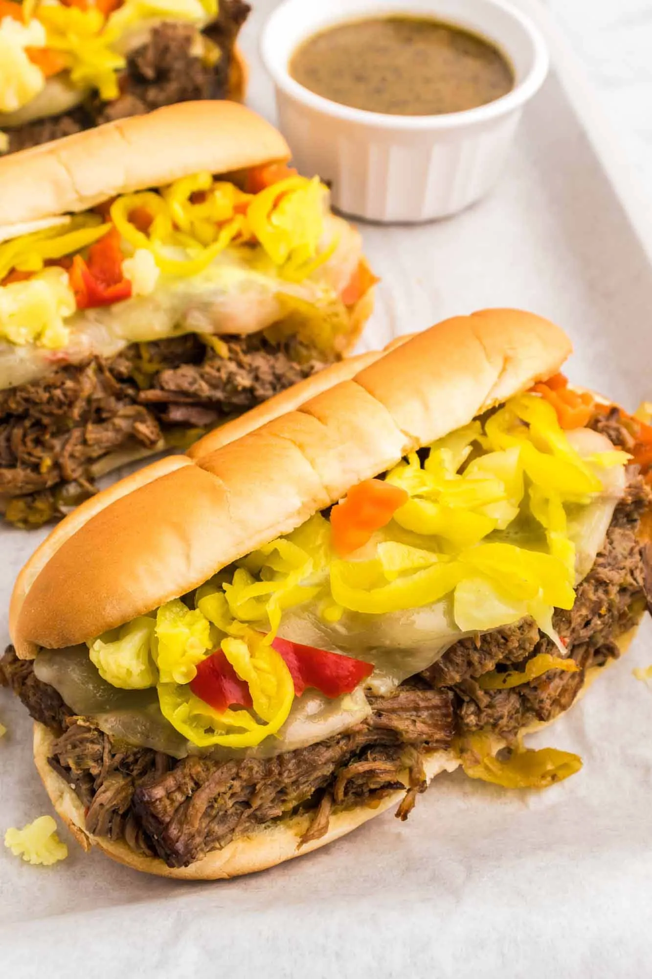 Crock Pot Tangy Italian Beef Sandwiches