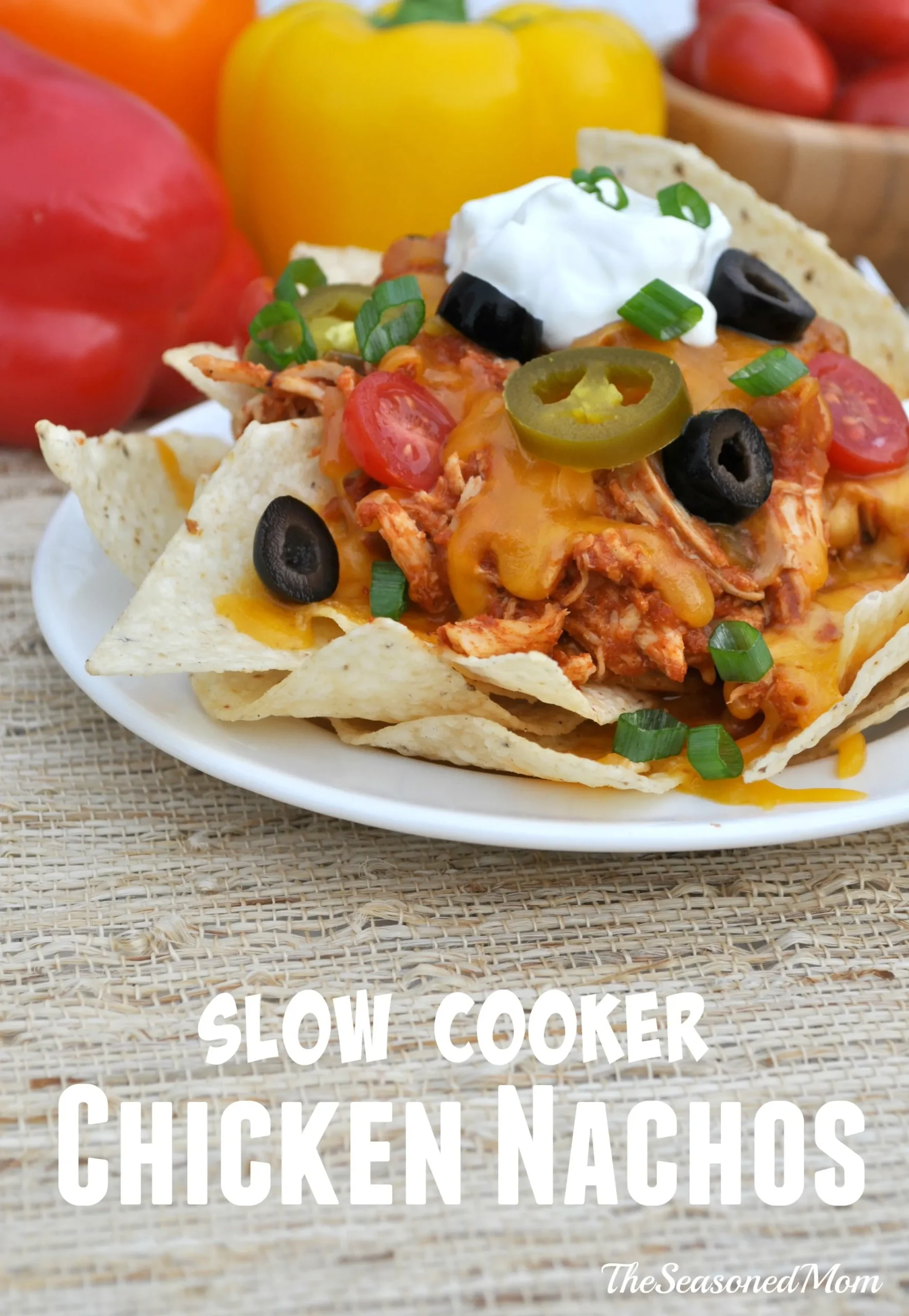 Crockpot Barbecue Ranch Chicken Nachos