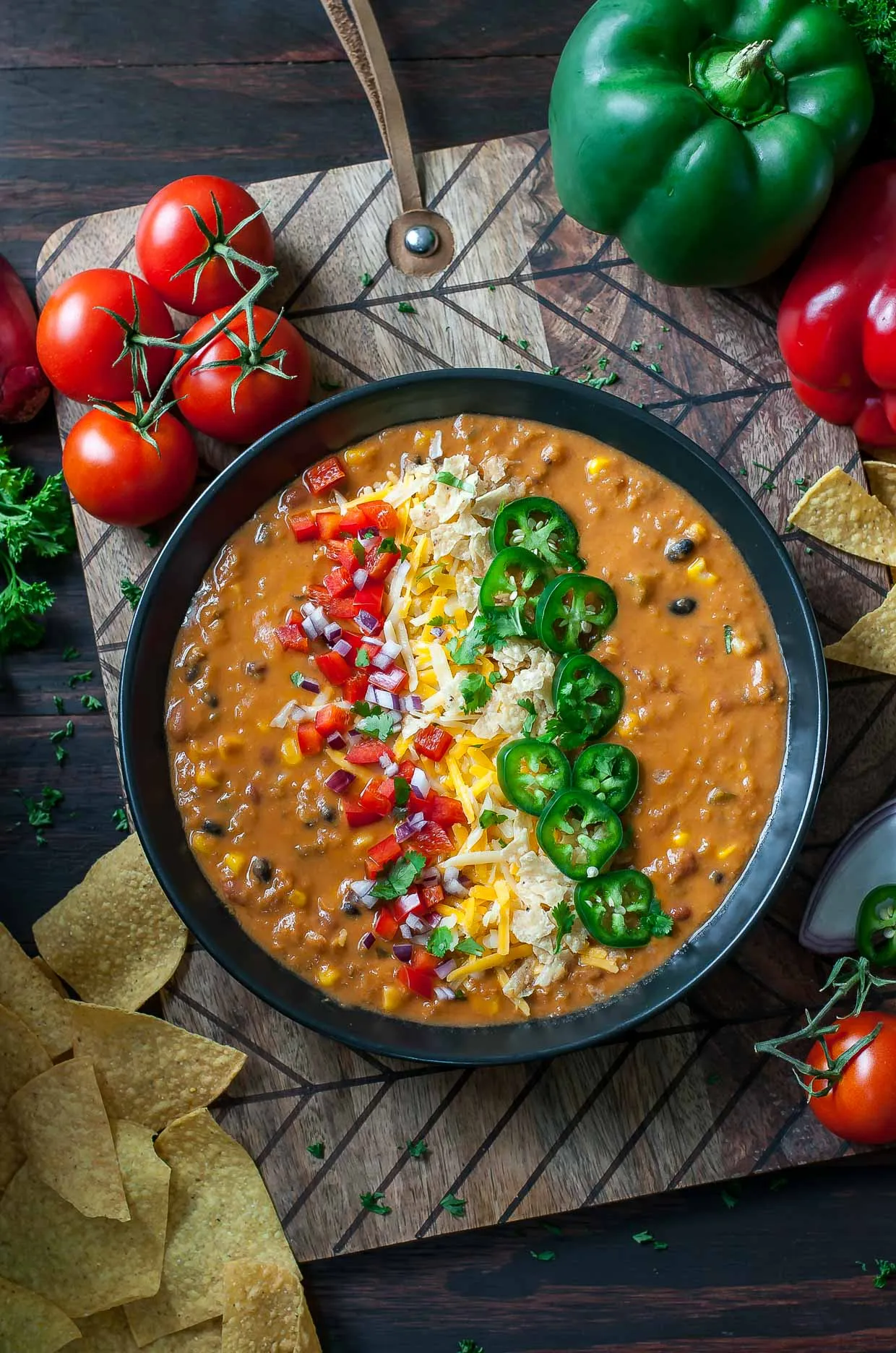 Crockpot Spicy Vegetarian Tortilla Soup