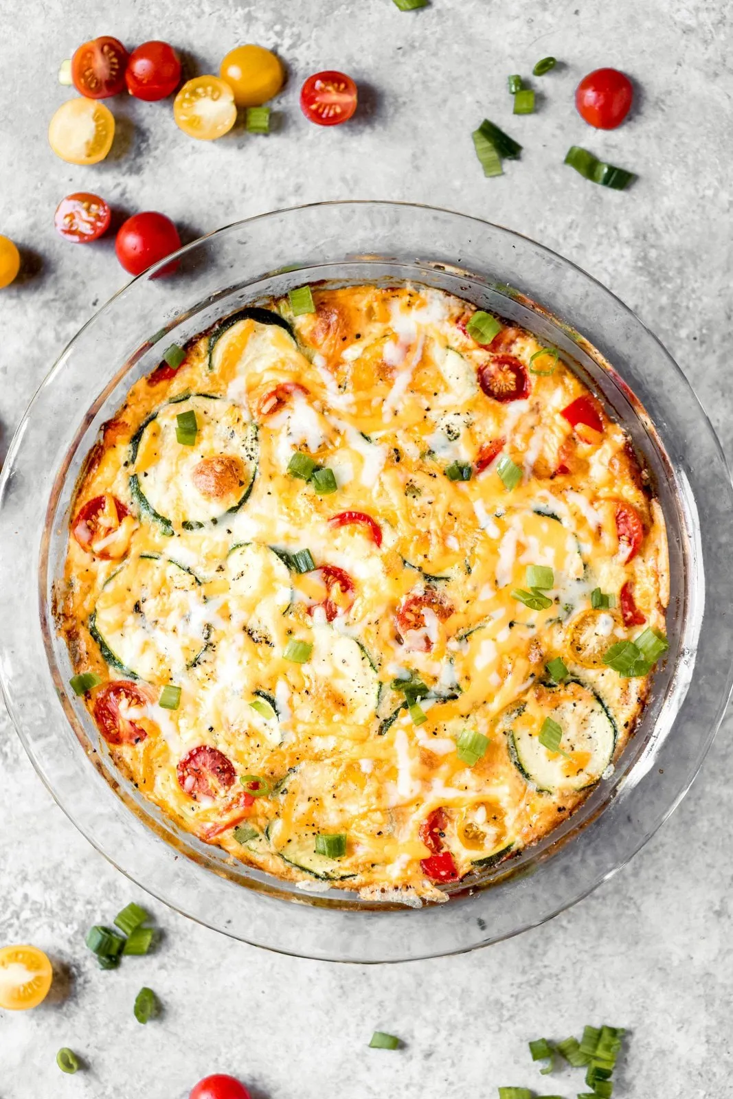 Crustless Zucchini Tomato Pie