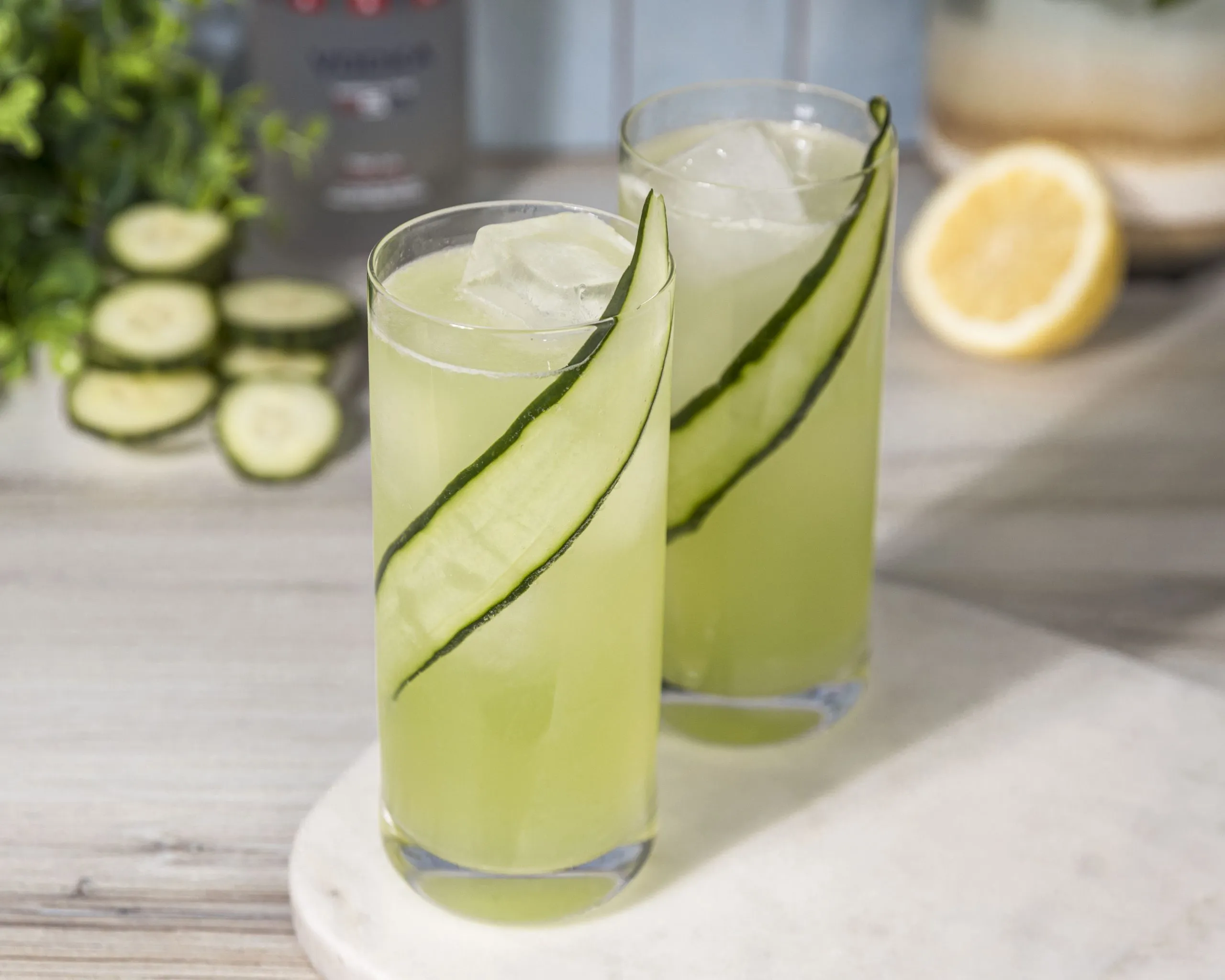 Cucumber Collins with Blueberries
