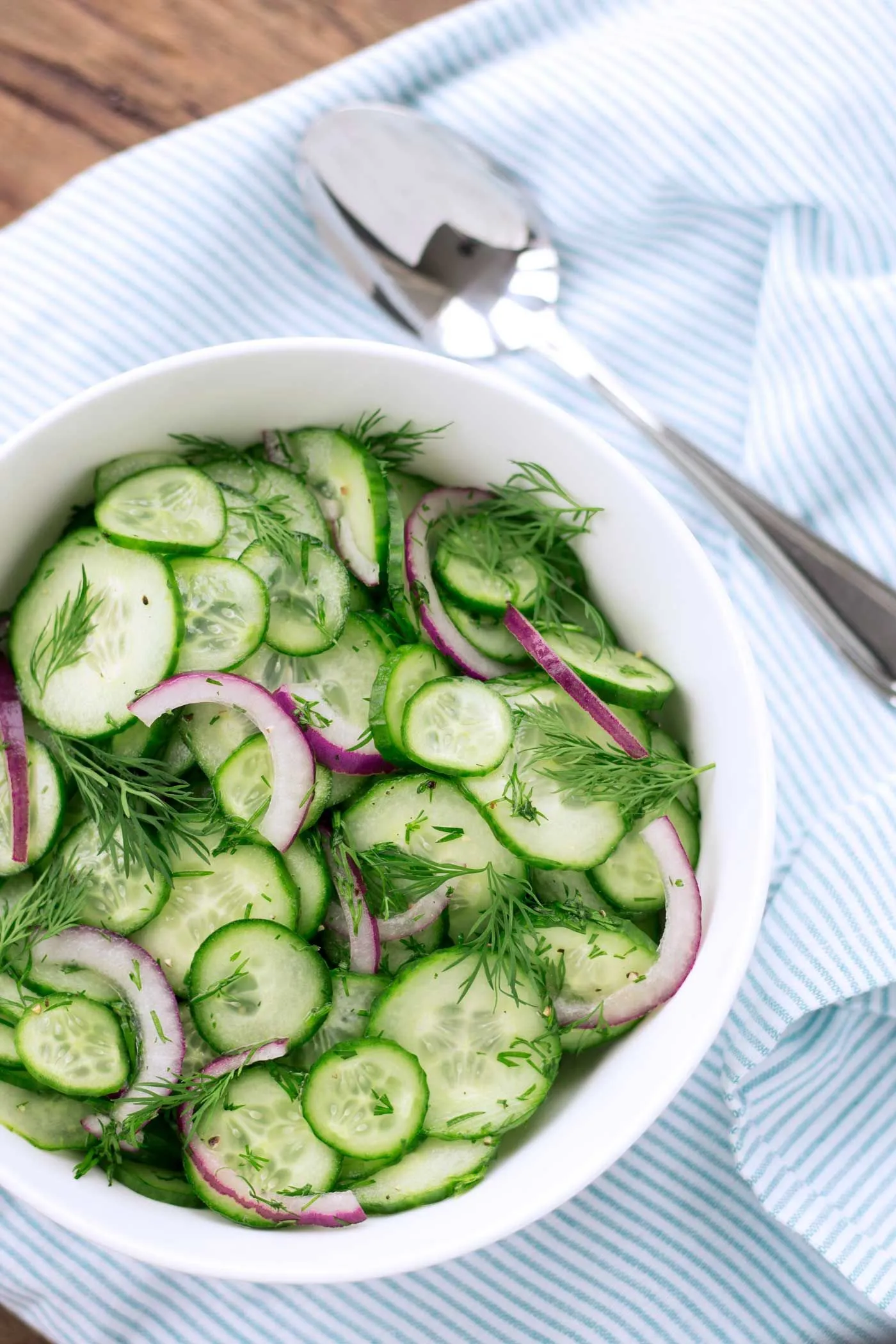 Cucumber Dill Salad with No Sugar Added Dressing
