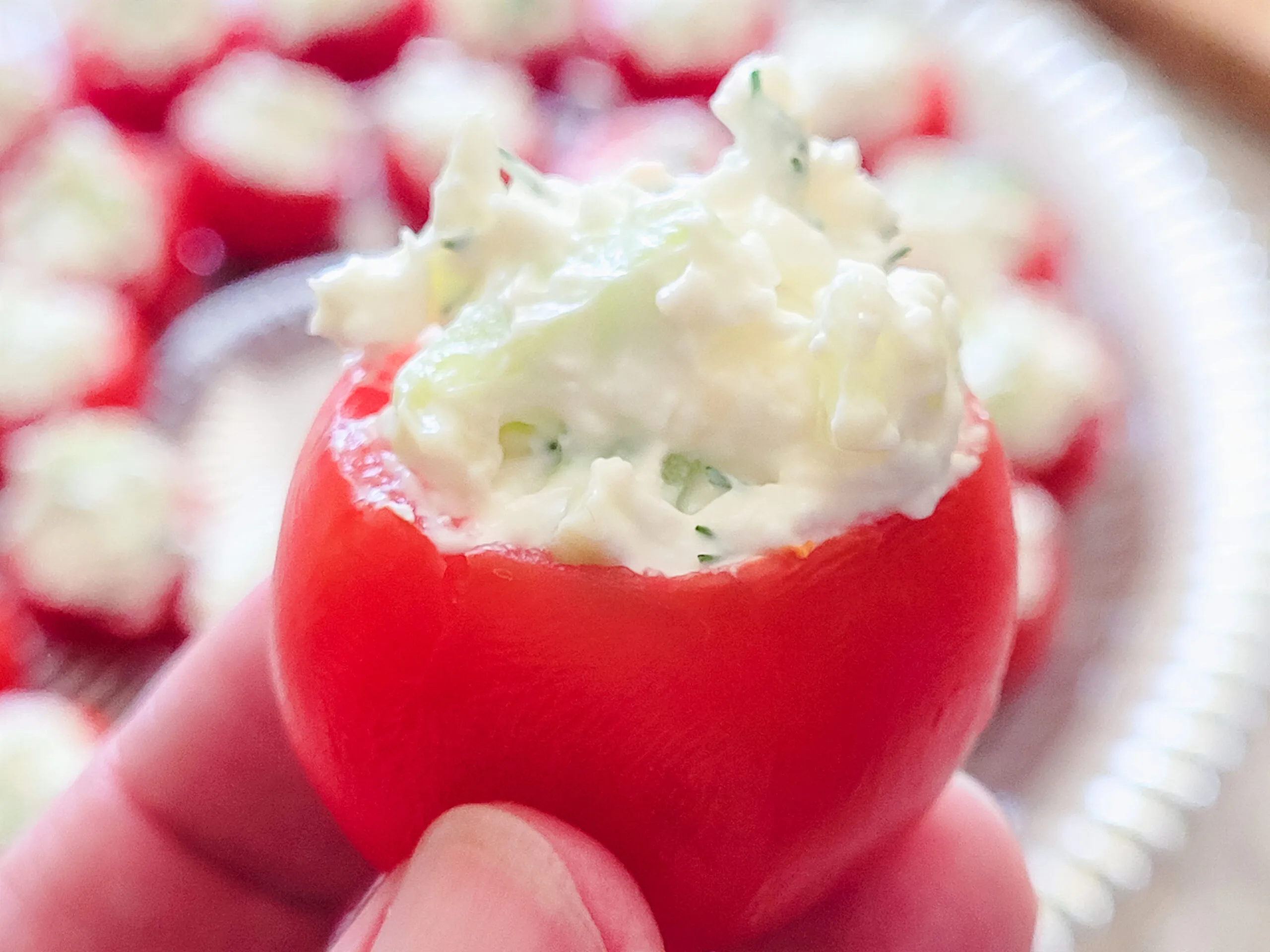 Cucumber Stuffed Cherry Tomatoes