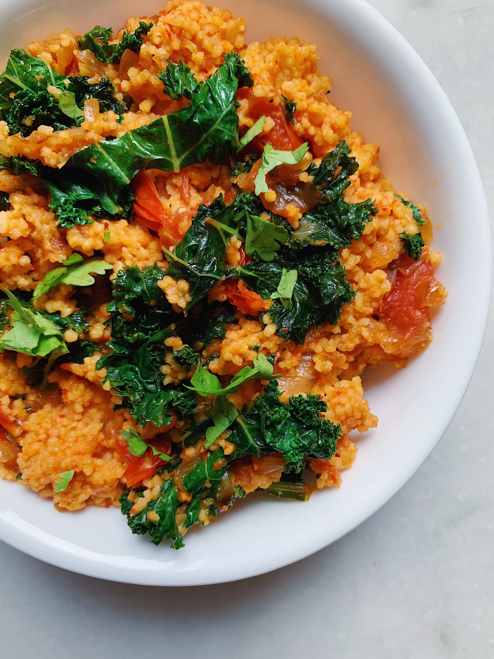 Curried Couscous with Roasted Red Pepper, Peas, and Tofu