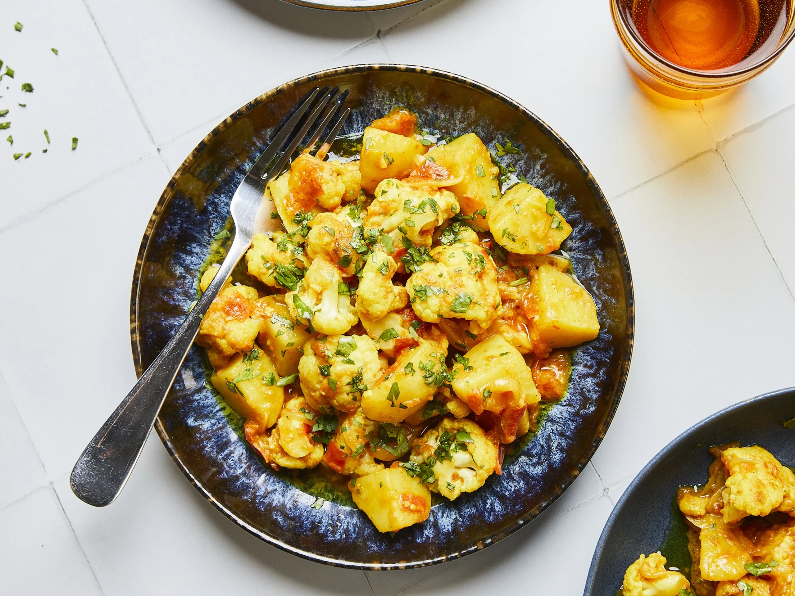 Curried Potatoes and Cauliflower