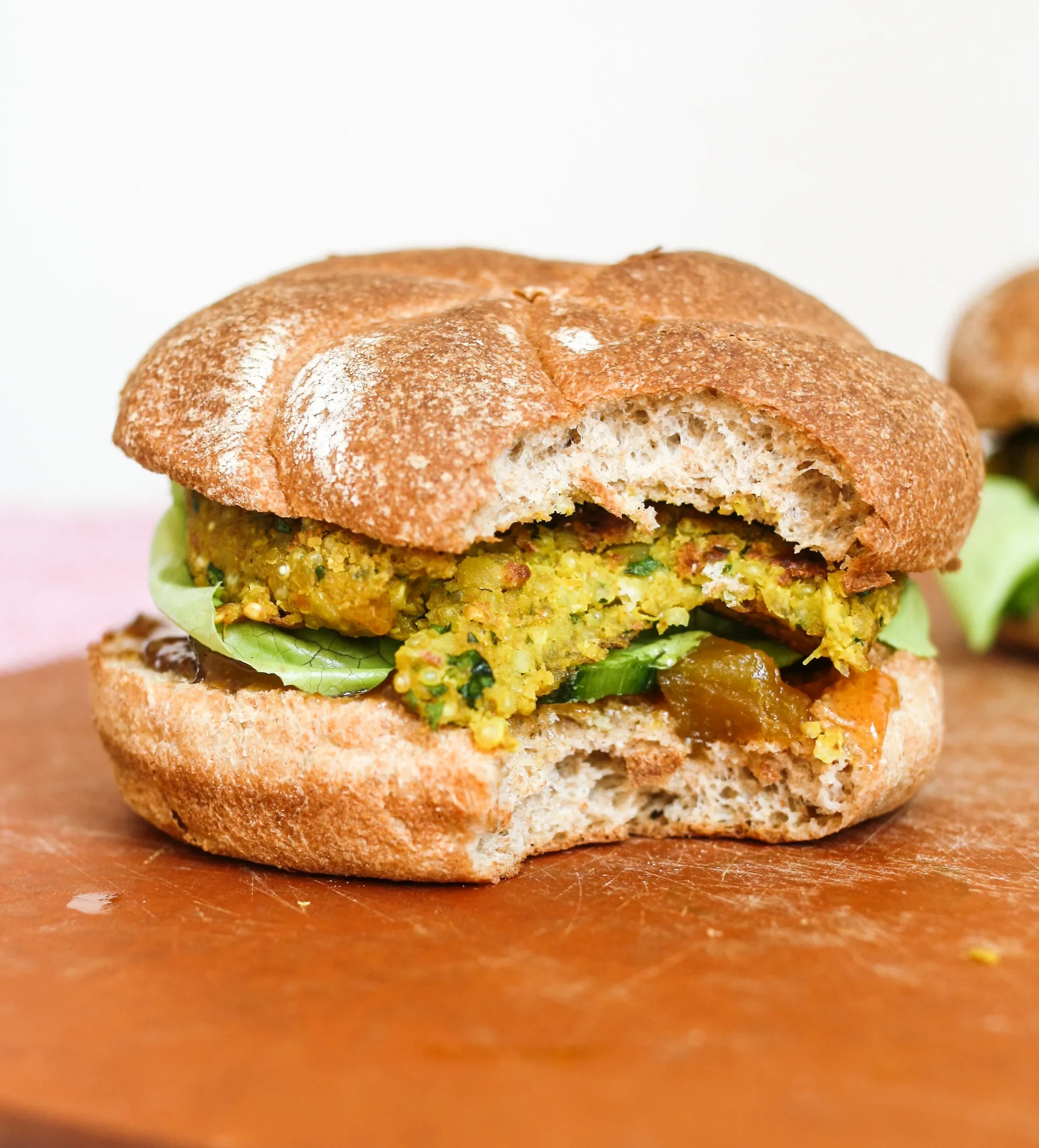 Curried Quinoa Chickpea Burgers
