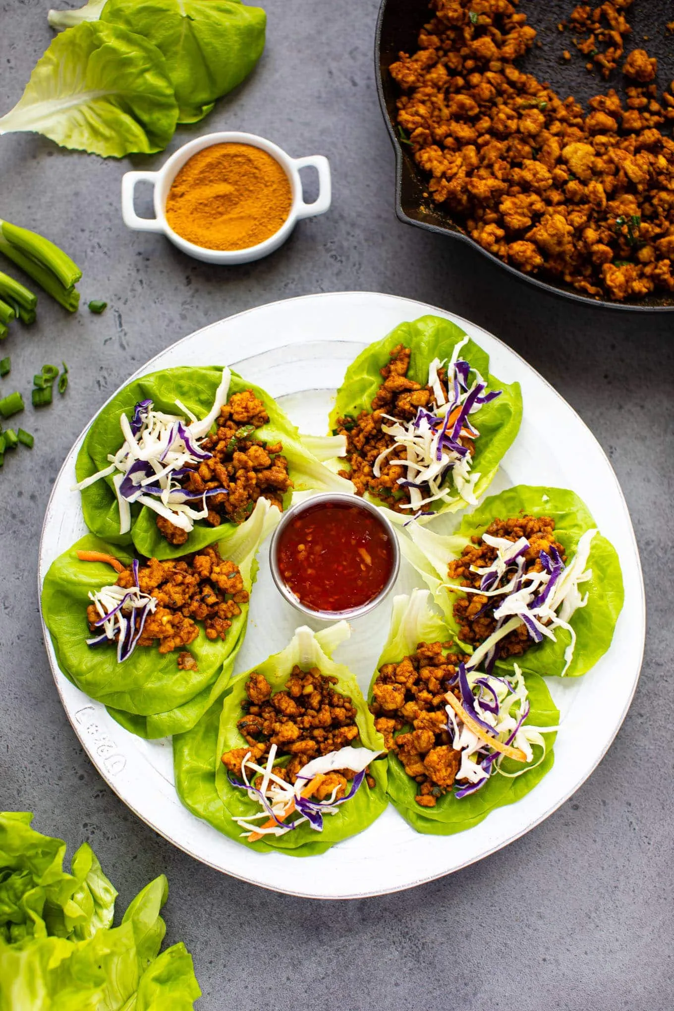 Curry Pork Lettuce Wraps with Bacon