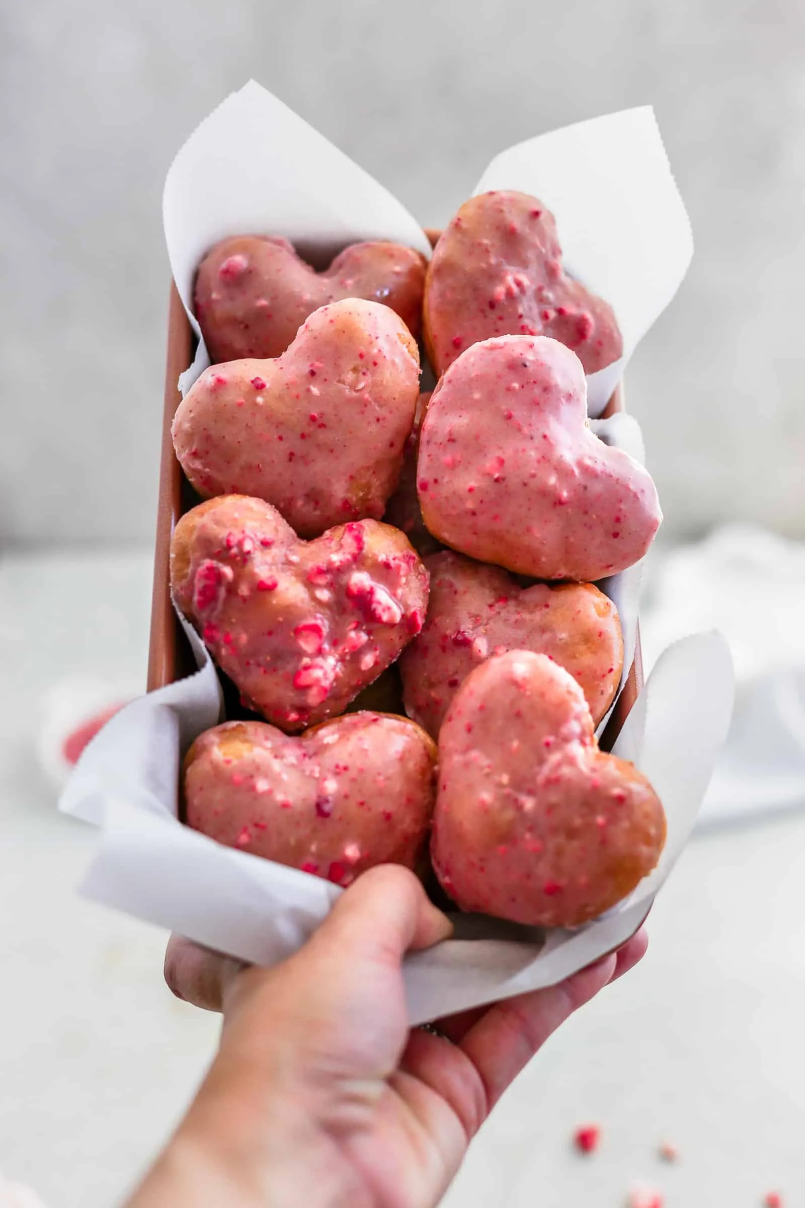 Dairy Free Strawberry Heart Donuts