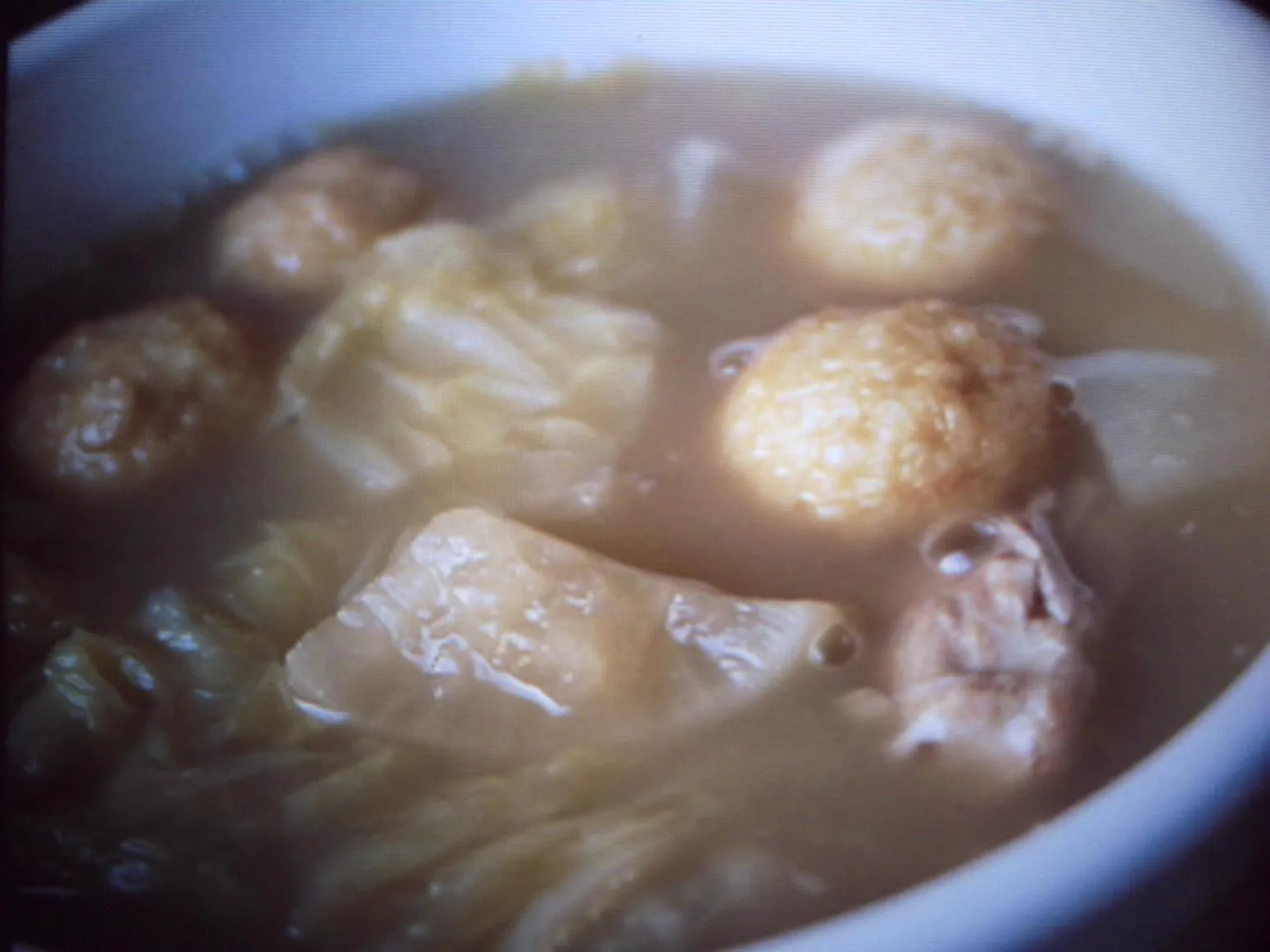 Deep Fried Fishballs and Chinese Cabbage