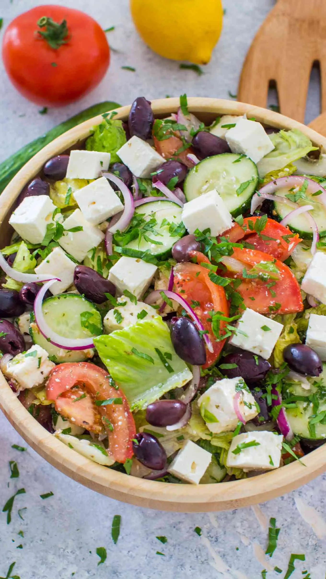 Delicious Greek Salad with Homemade Dressing