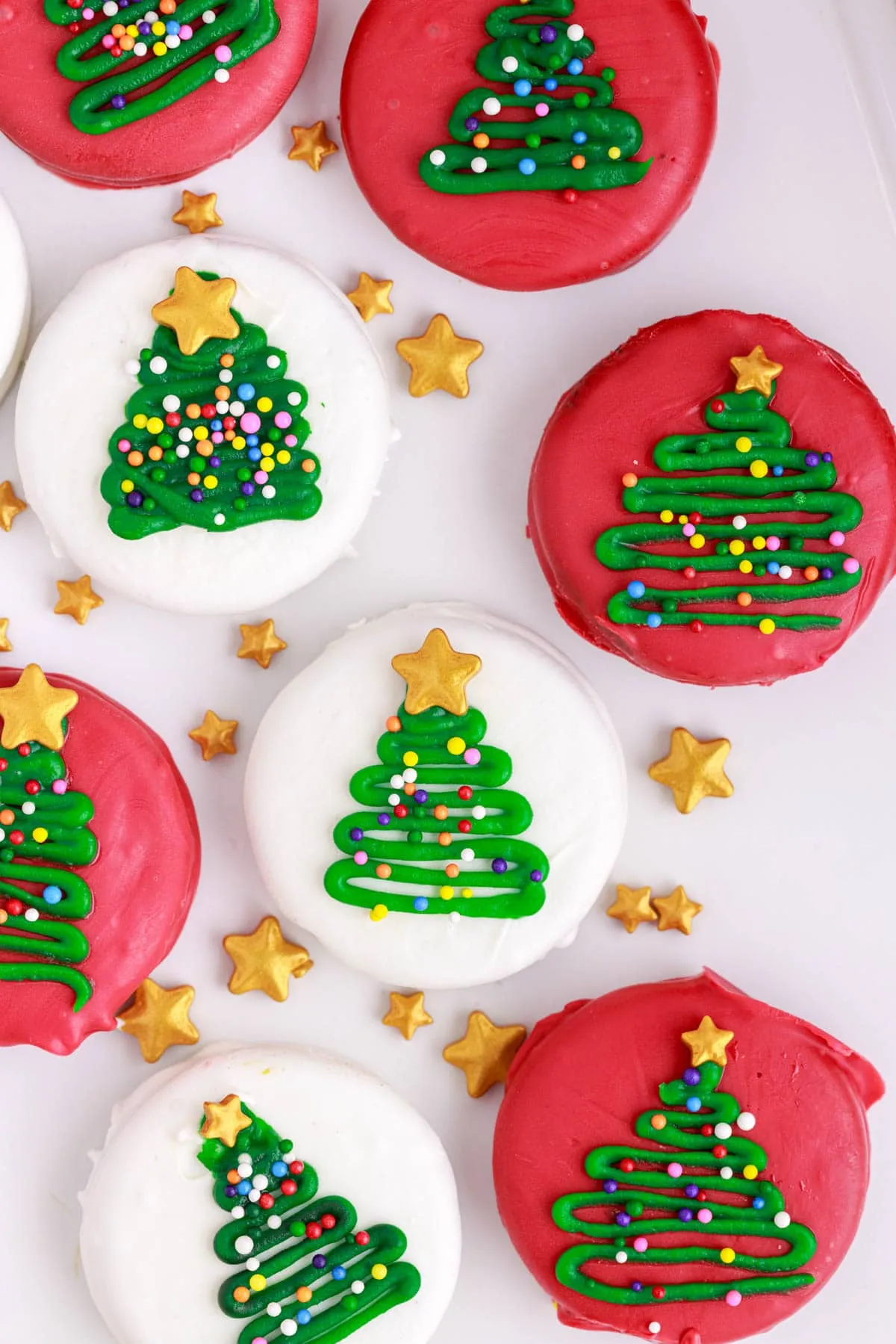 Dipped Oreo Christmas Tree Cookies