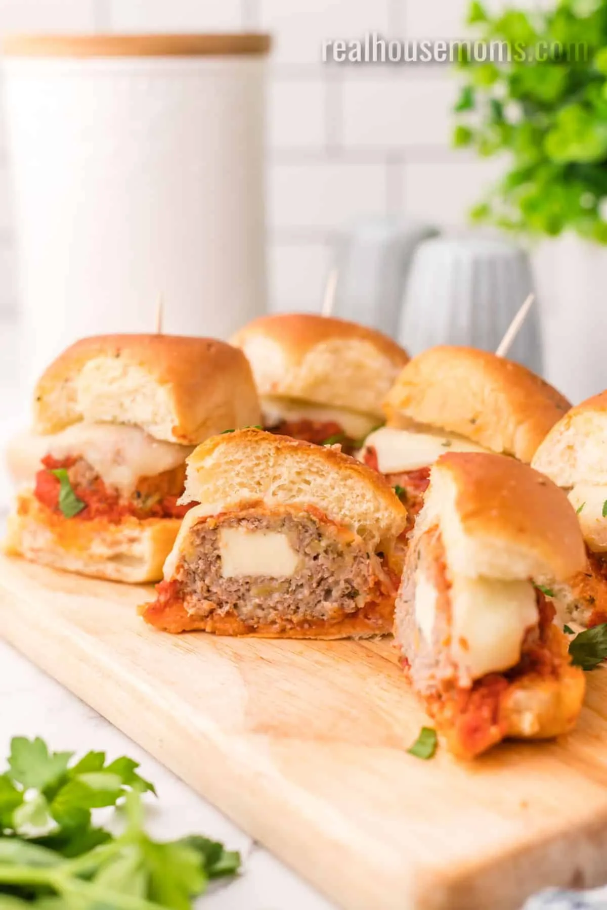 Double Cheesy Stuffed Meatball Sliders