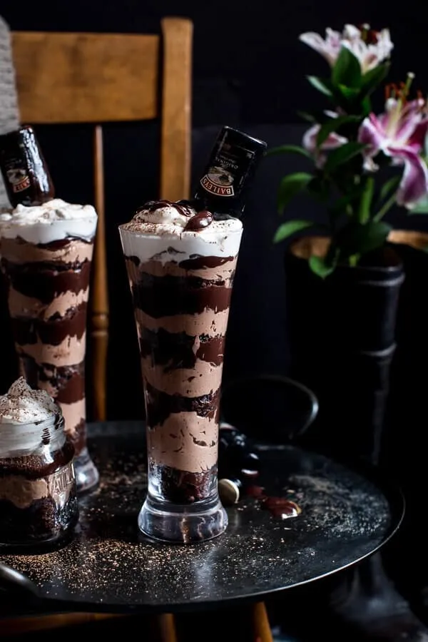 Double Chocolate Brownie Irish Car Bomb Cheesecakes