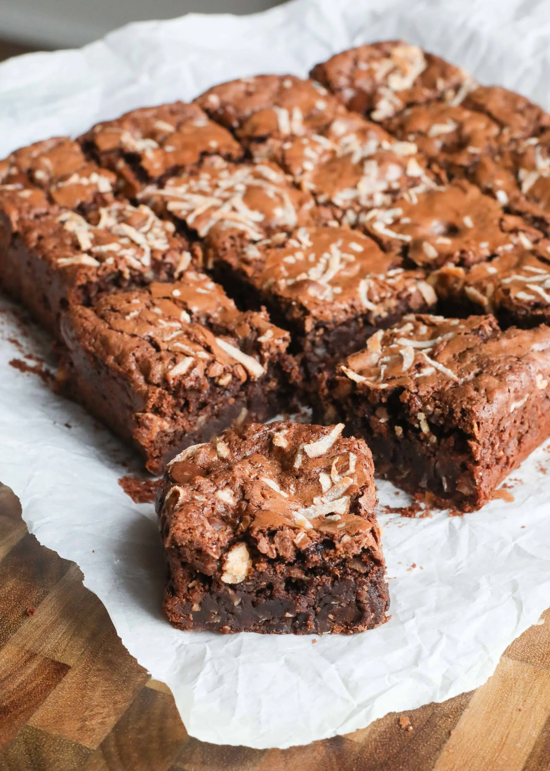 Double Chocolate Coconut Protein Brownies