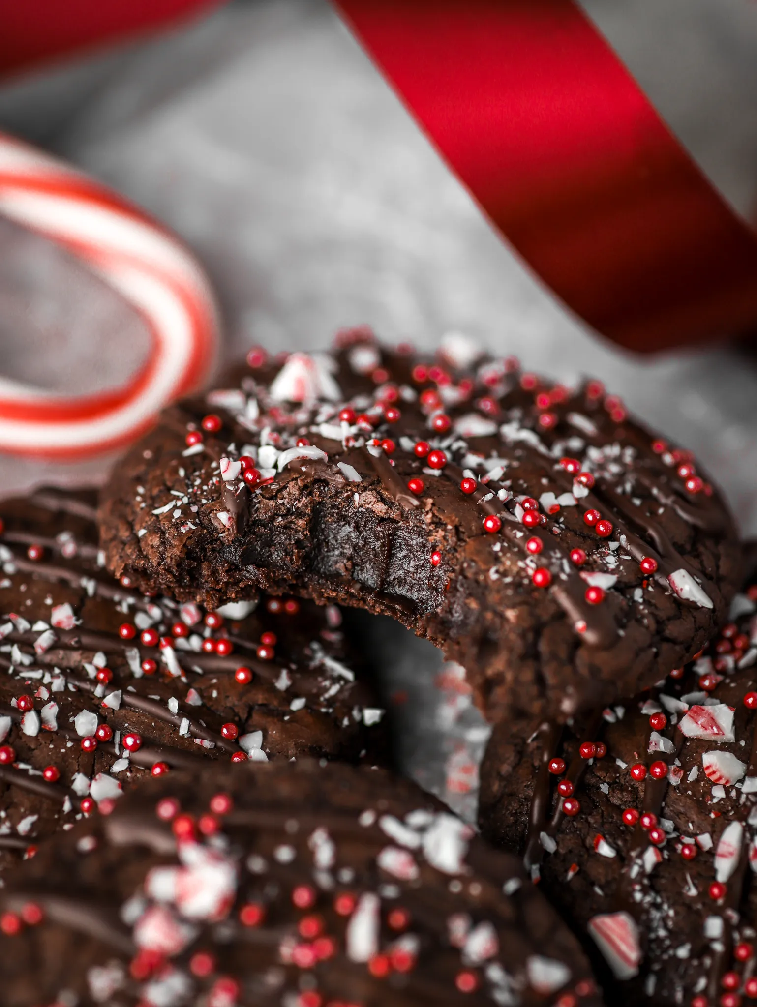 Double Chocolate Peppermint Brownie Cookies