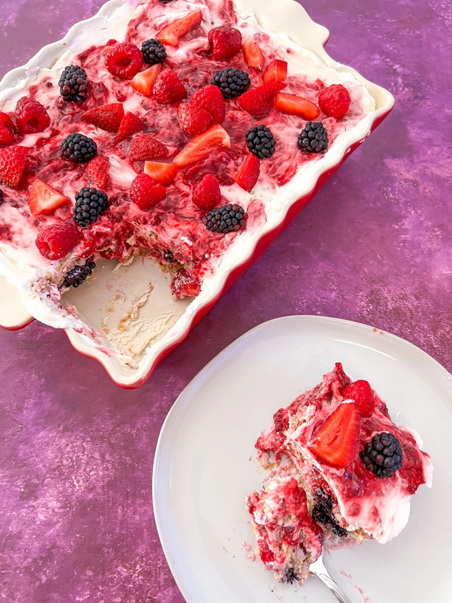 Dragon Fruit and Berry Icebox Cake
