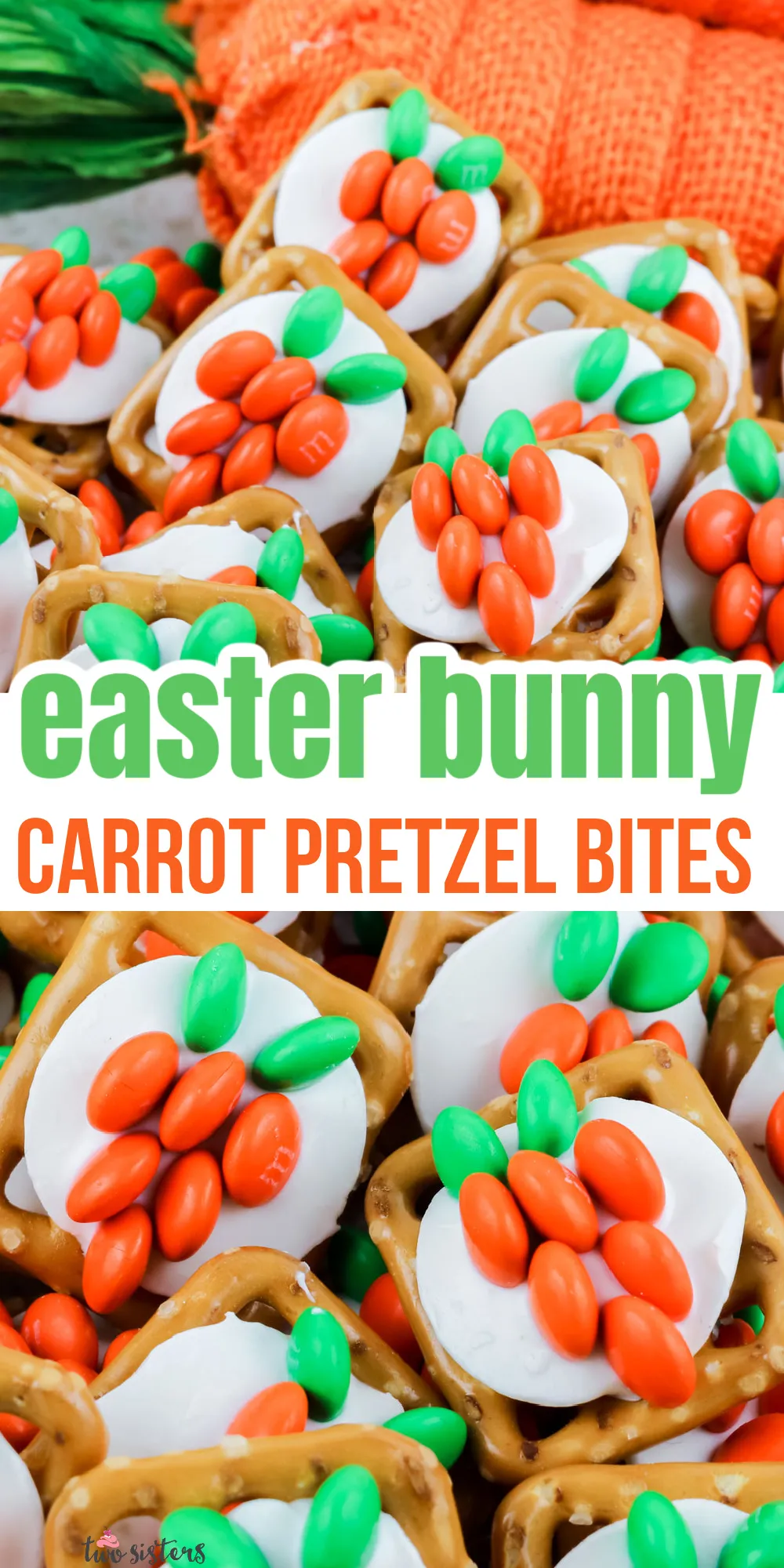 Easter Bunny Carrot Pretzel Bites