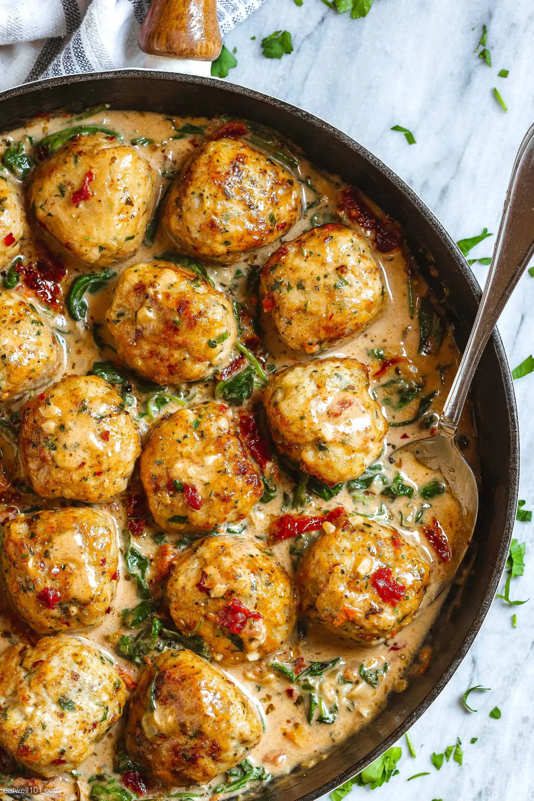 Easy Baked Turkey Spinach Meatballs