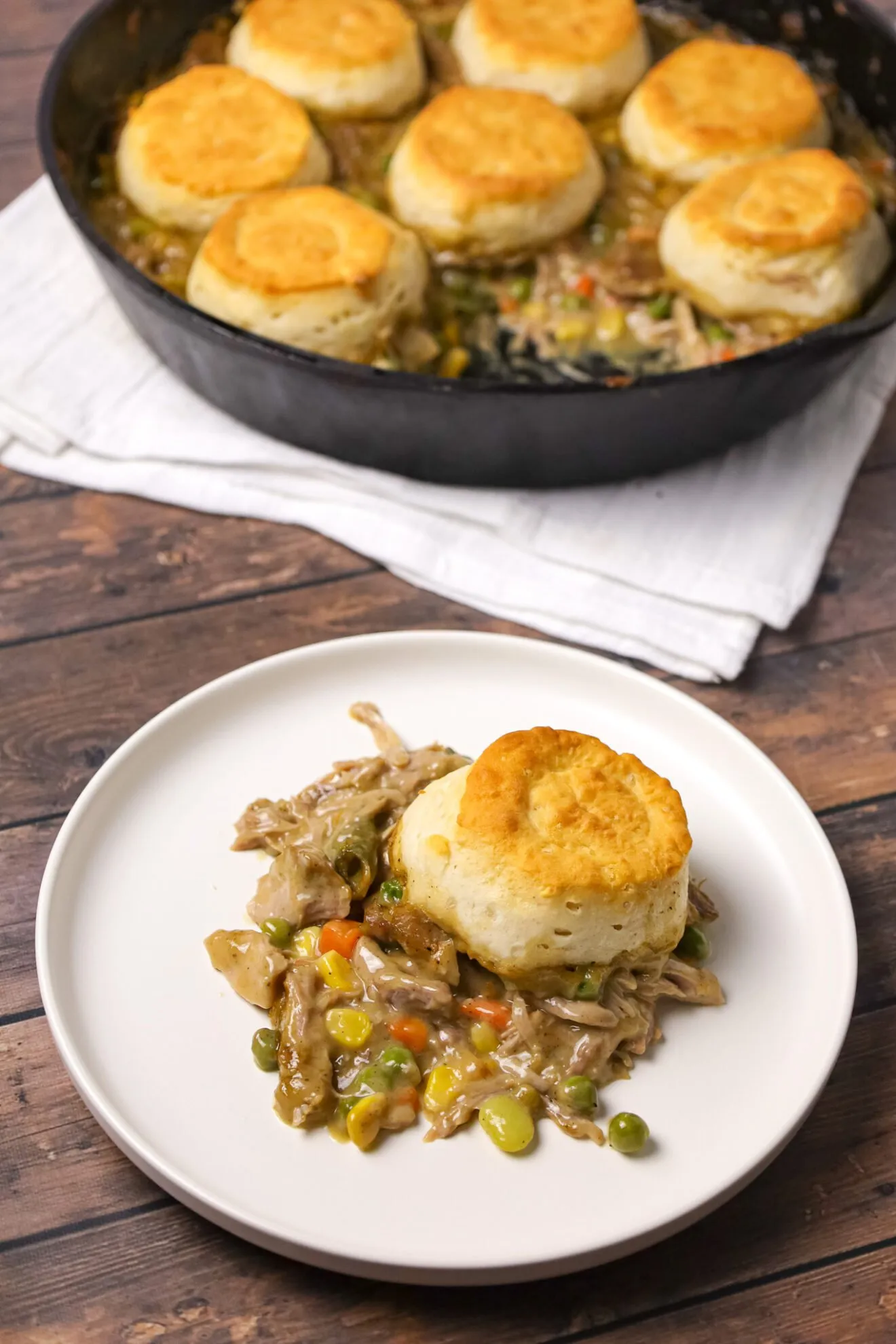 Easy Biscuit Topped Turkey Pot Pie