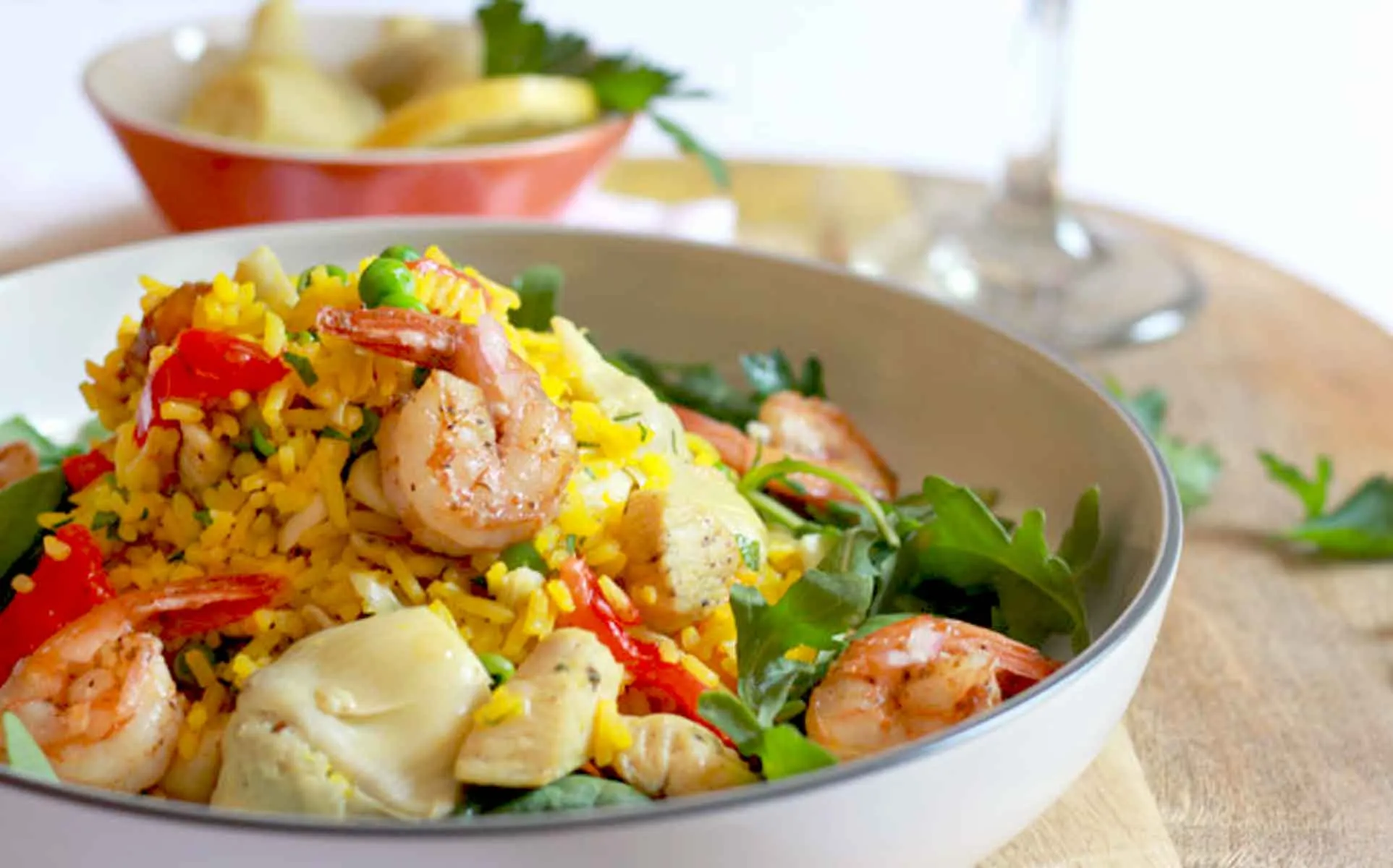 Easy Chicken Shrimp Paella Salad