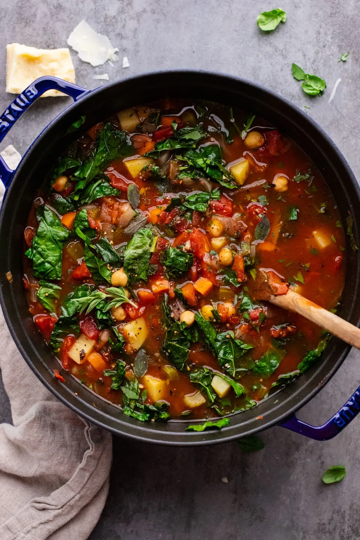 Easy Chickpea and Kale Tuscan Style Soup