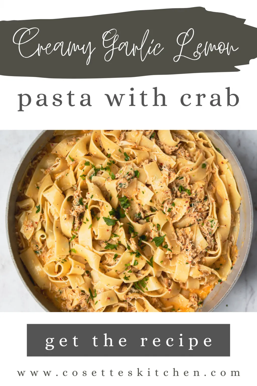 Easy Creamy Garlic Lemon Pasta with Crab