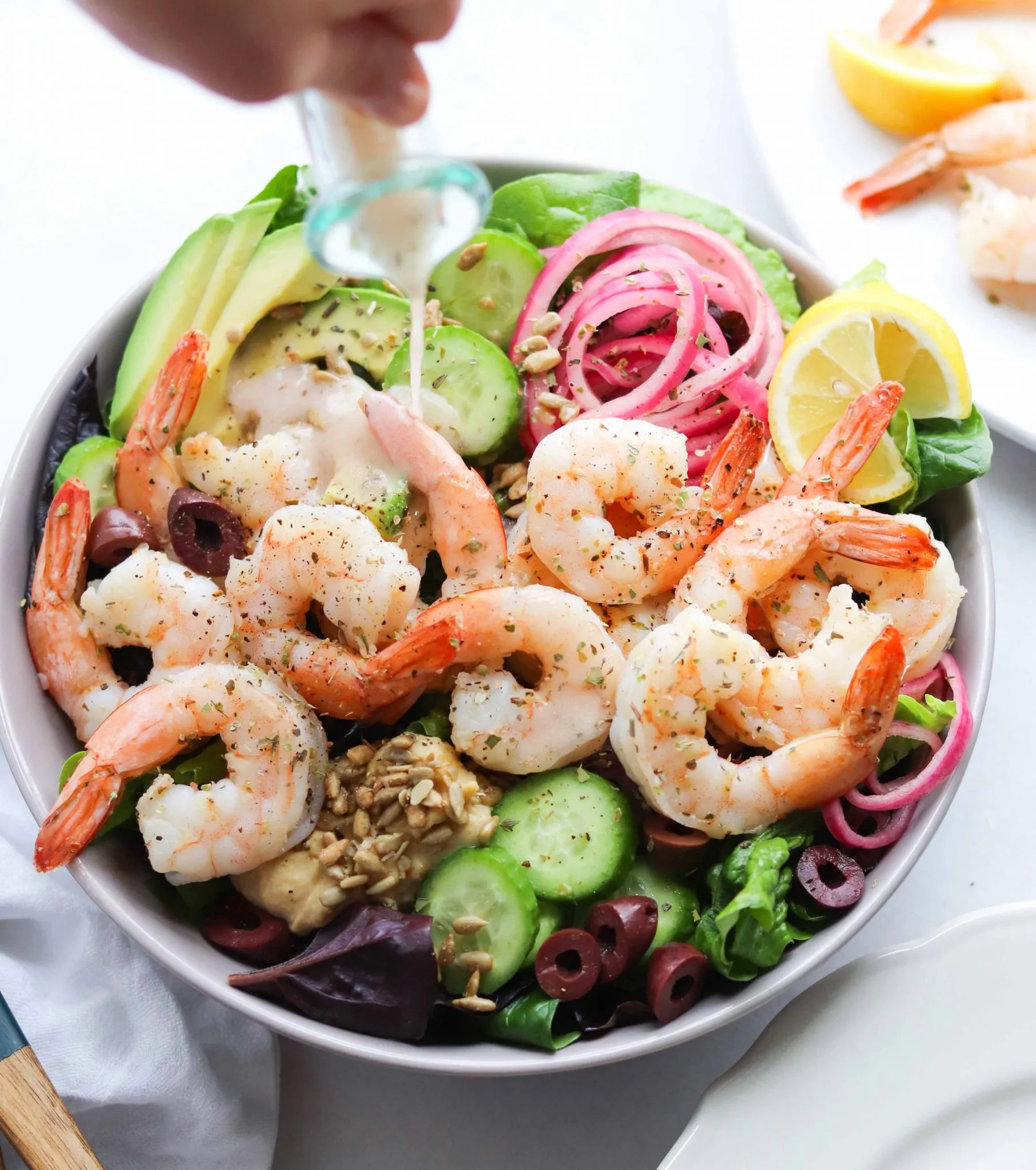 Easy Greek Salad with Shrimp