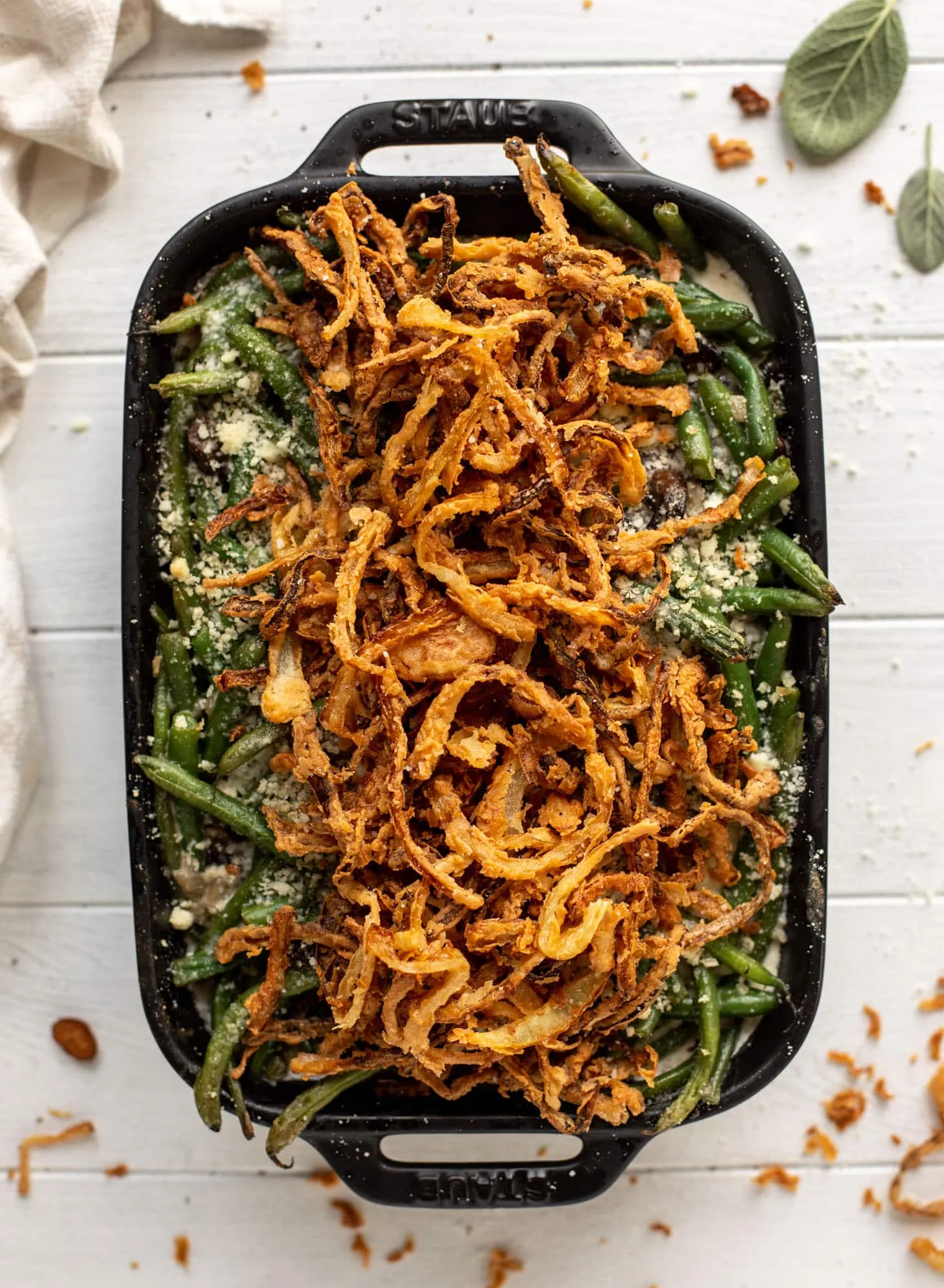 Easy Green Bean Casserole with Crunchy Fried Onions