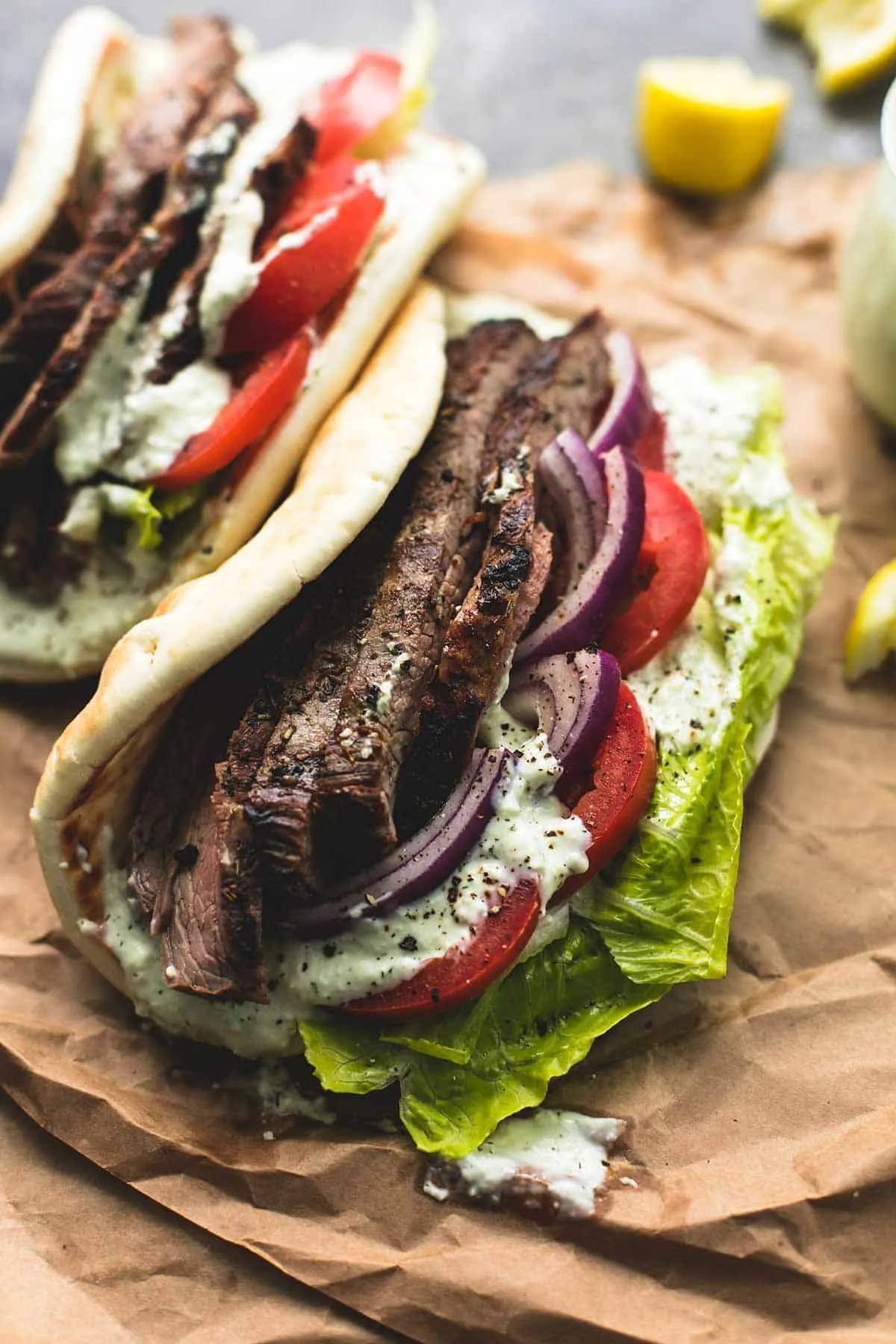 Easy Grilled Steak Gyros with Tzatziki Sauce