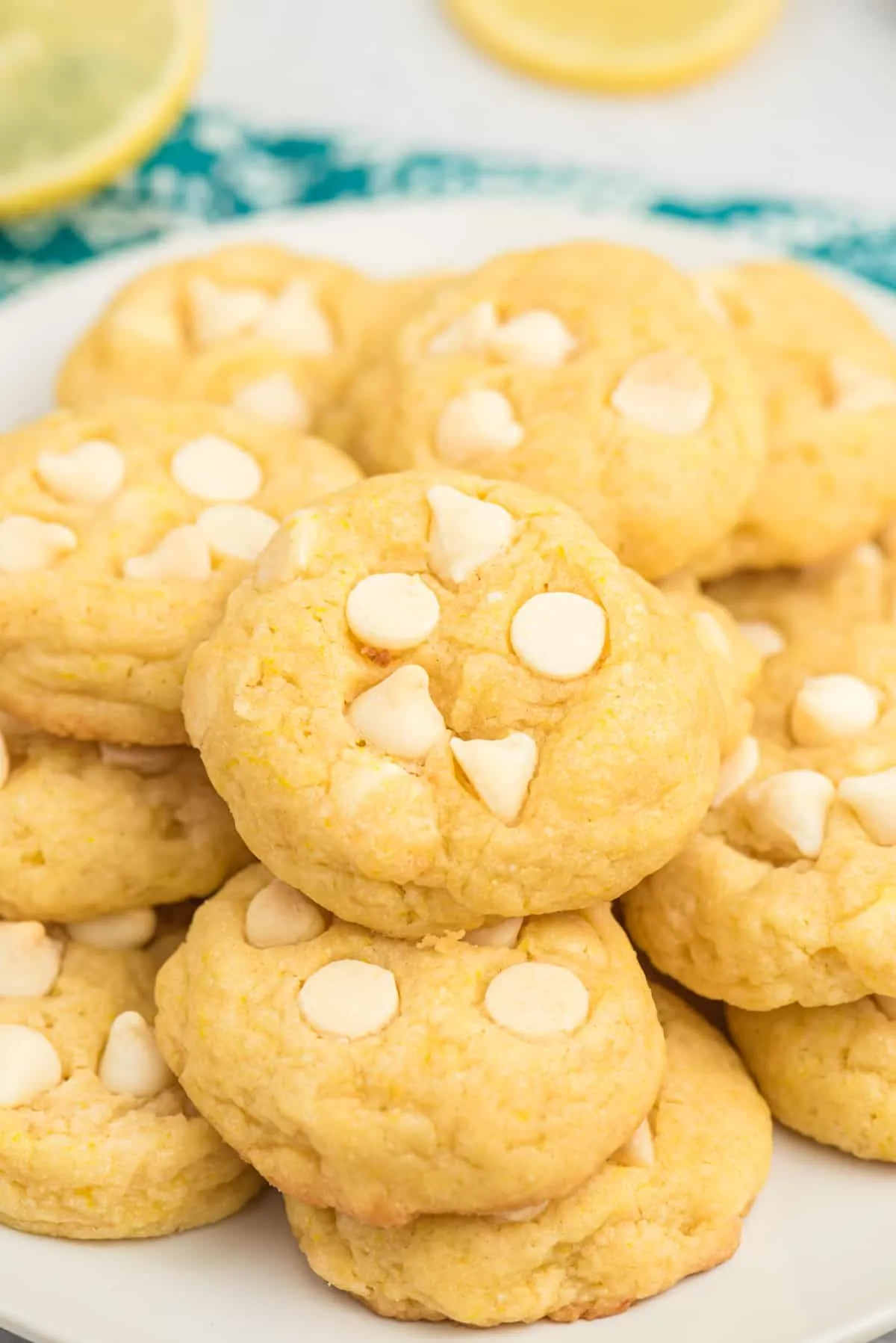 Easy Lemon Pudding Cookies with White Chocolate Chips