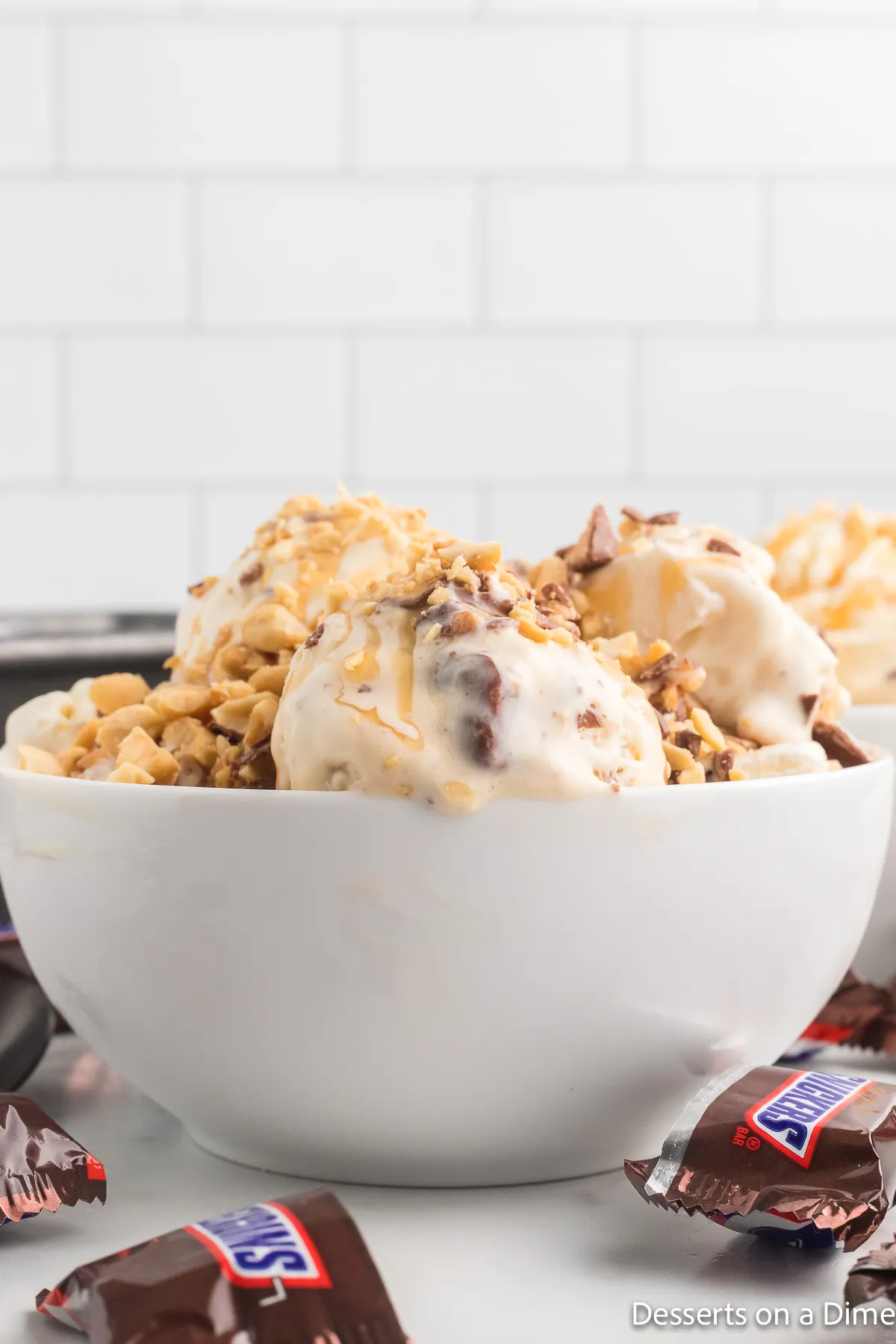 Easy Snickers Ice Cream