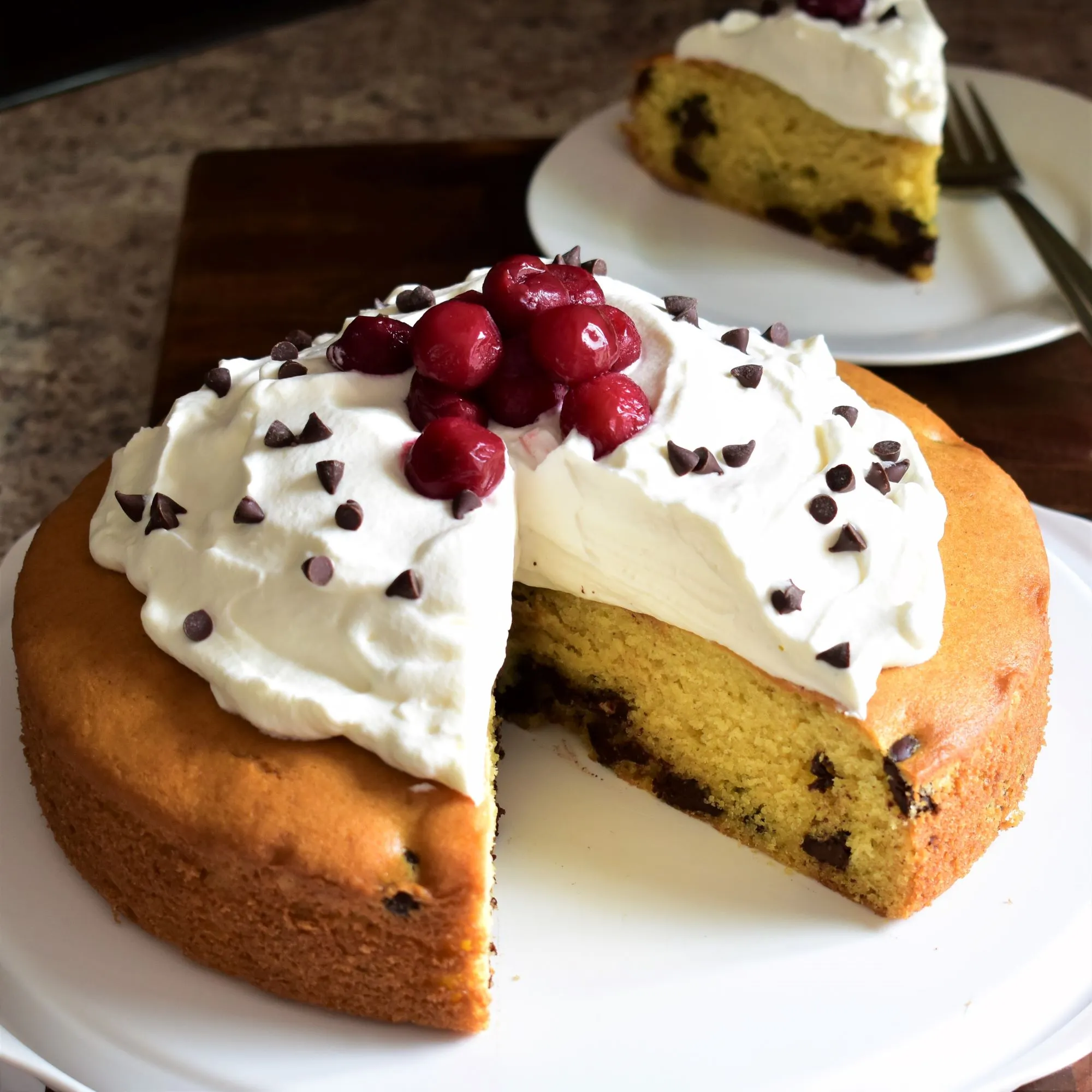 Easy Sour Cream Chocolate Chip Cake