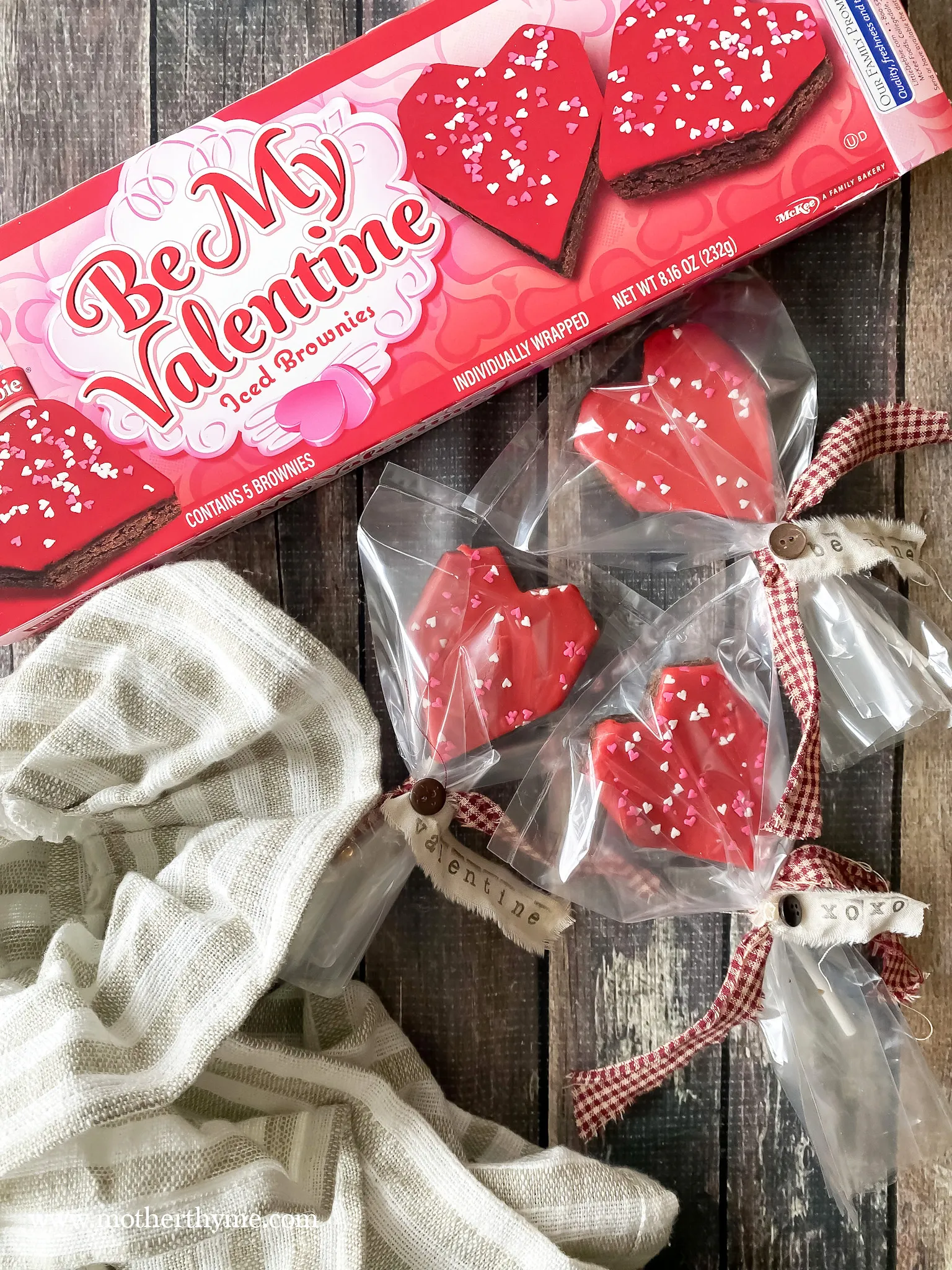 Easy Valentine's Day Brownie Pops Using Little Debbie Heart Brownies