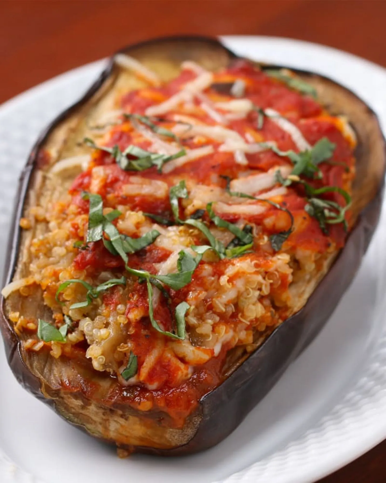 Easy Vegan Eggplant Parmesan Quinoa