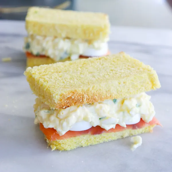 Egg Salad Sandwich with Lox on Challah