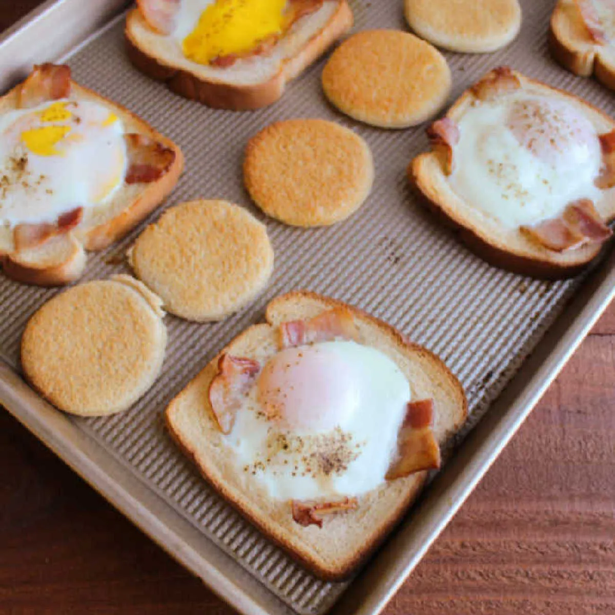 Egg and Bacon in Bread Baskets
