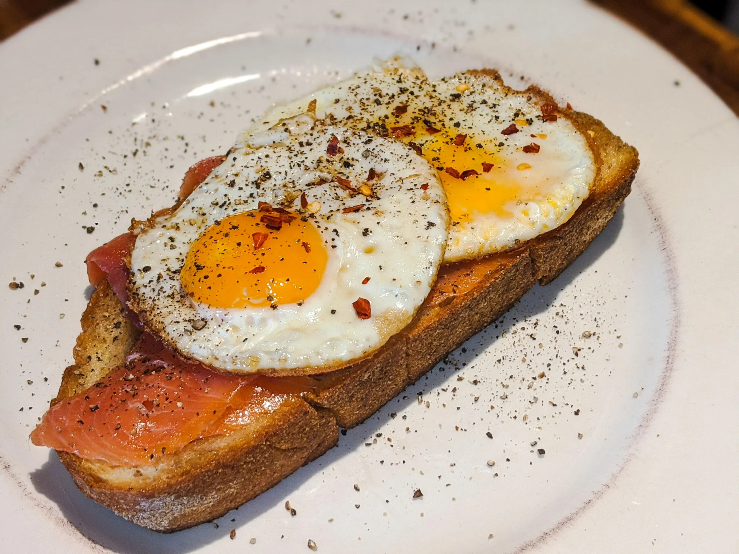 Egg and Smoked Salmon Open Faced Apple Sandwich