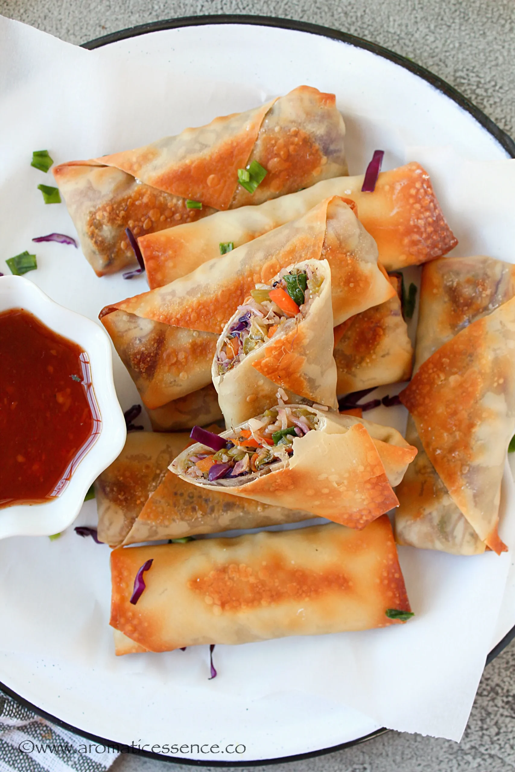 Eggless Baked Spring Rolls