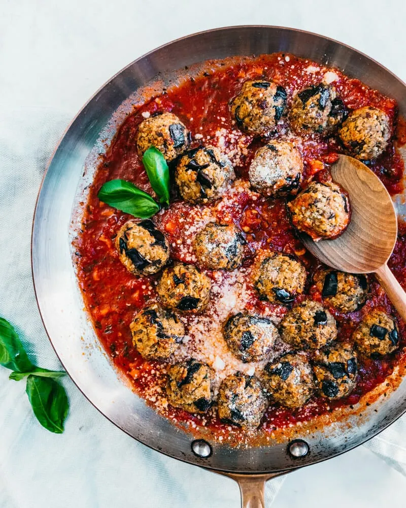 Eggplant Meatballs with Basil and Pecorino Romano