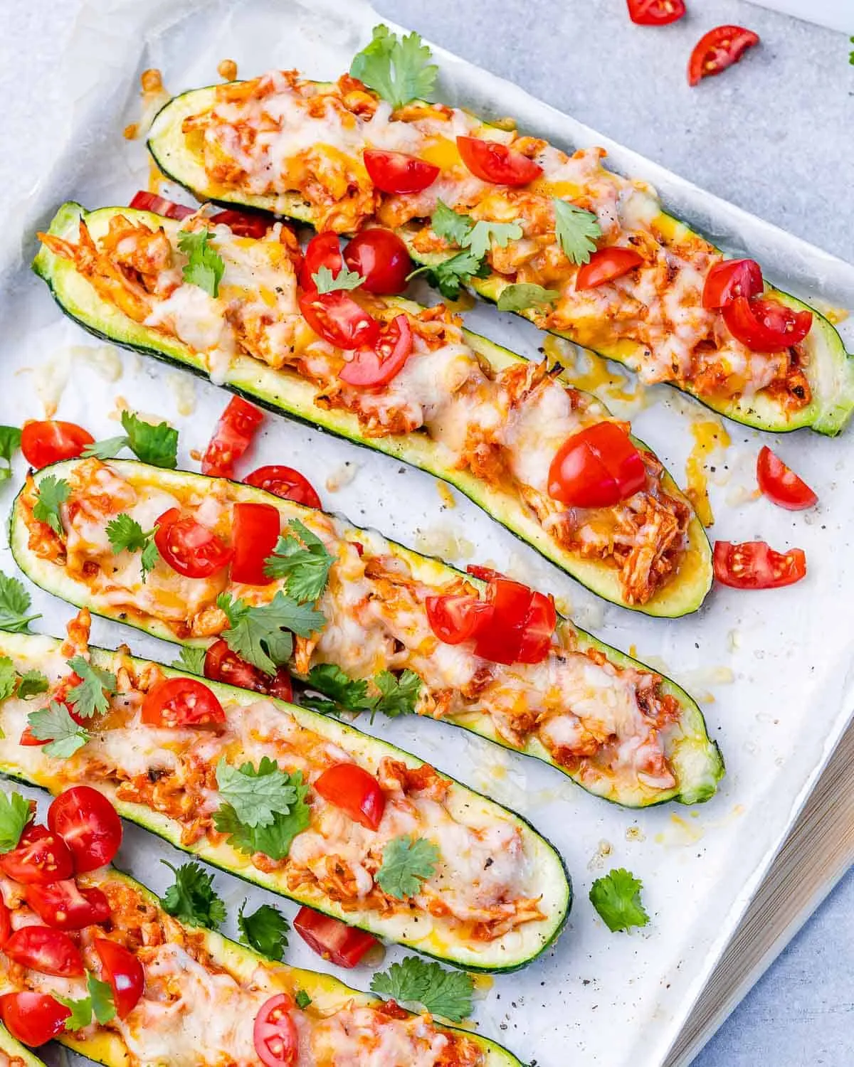 Enchilada Stuffed Zucchini Boats