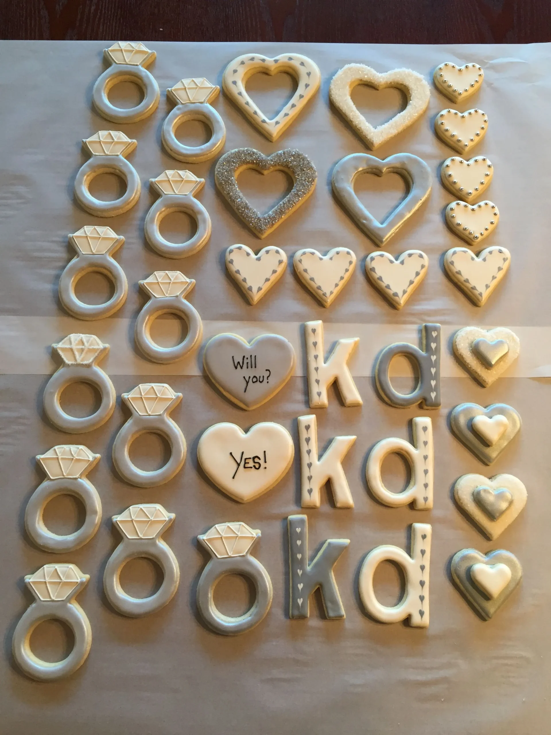 Engagement Sugar Cookie with Royal Icing