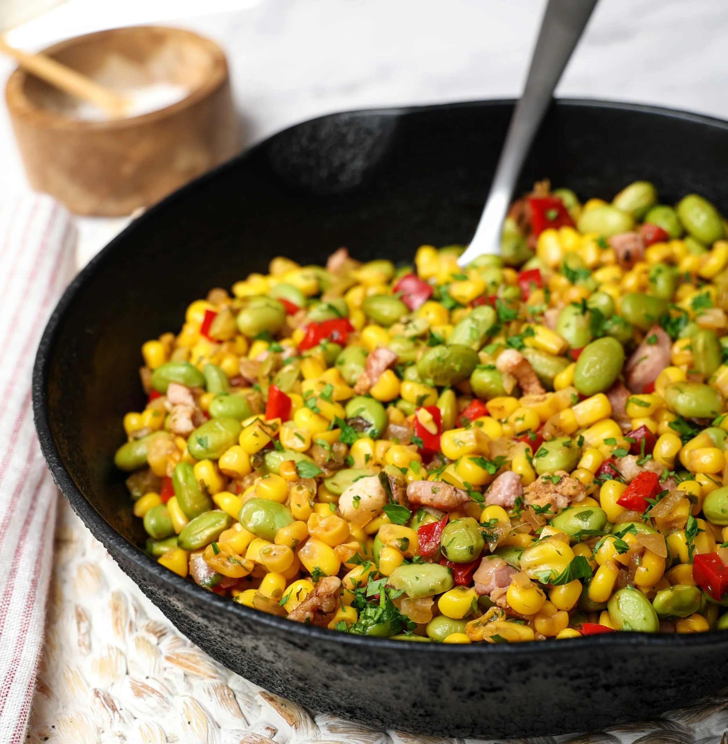 Feta Herb Edamame Succotash