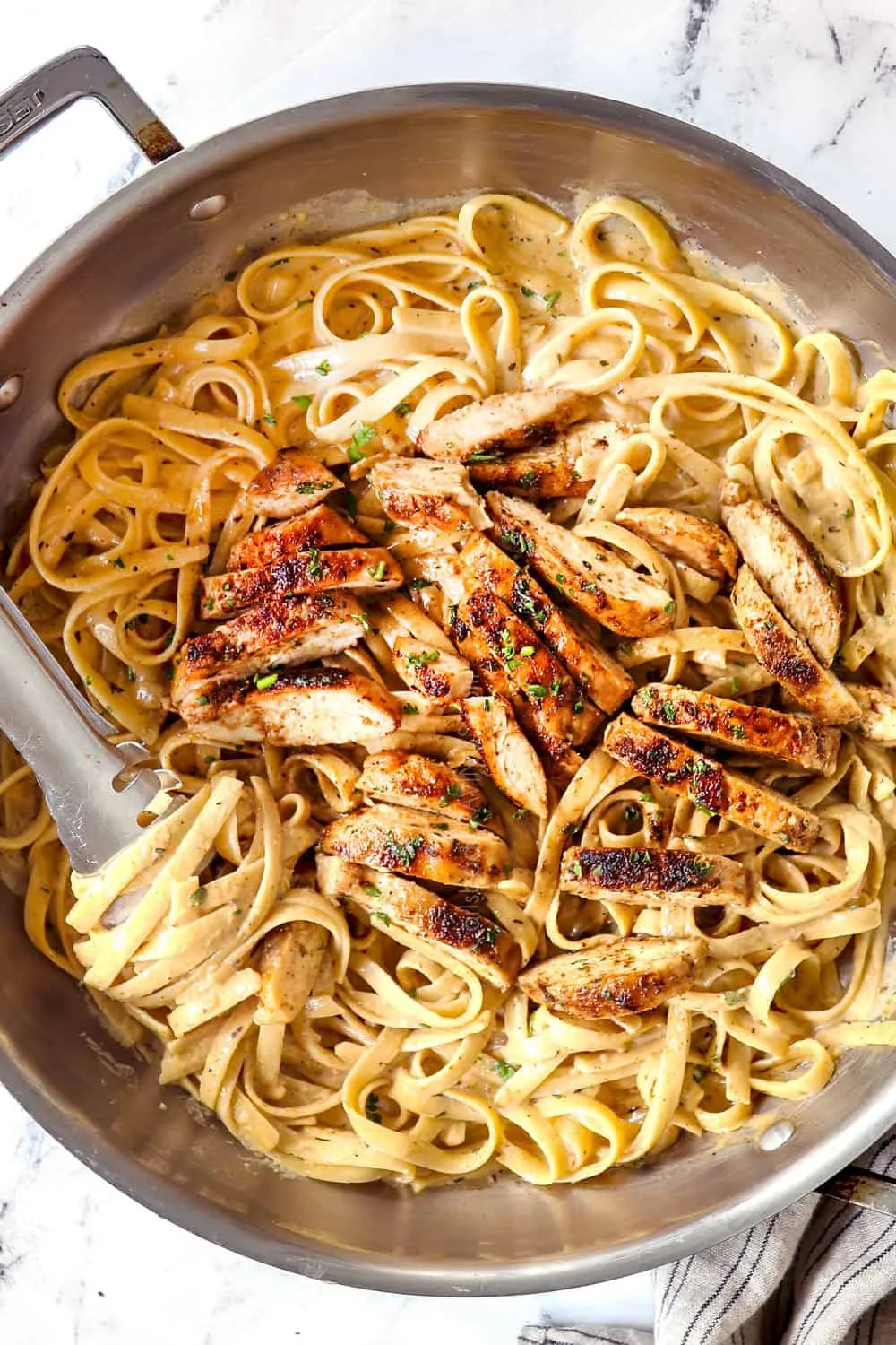 Fettuccine Alfredo with Blackened Chicken