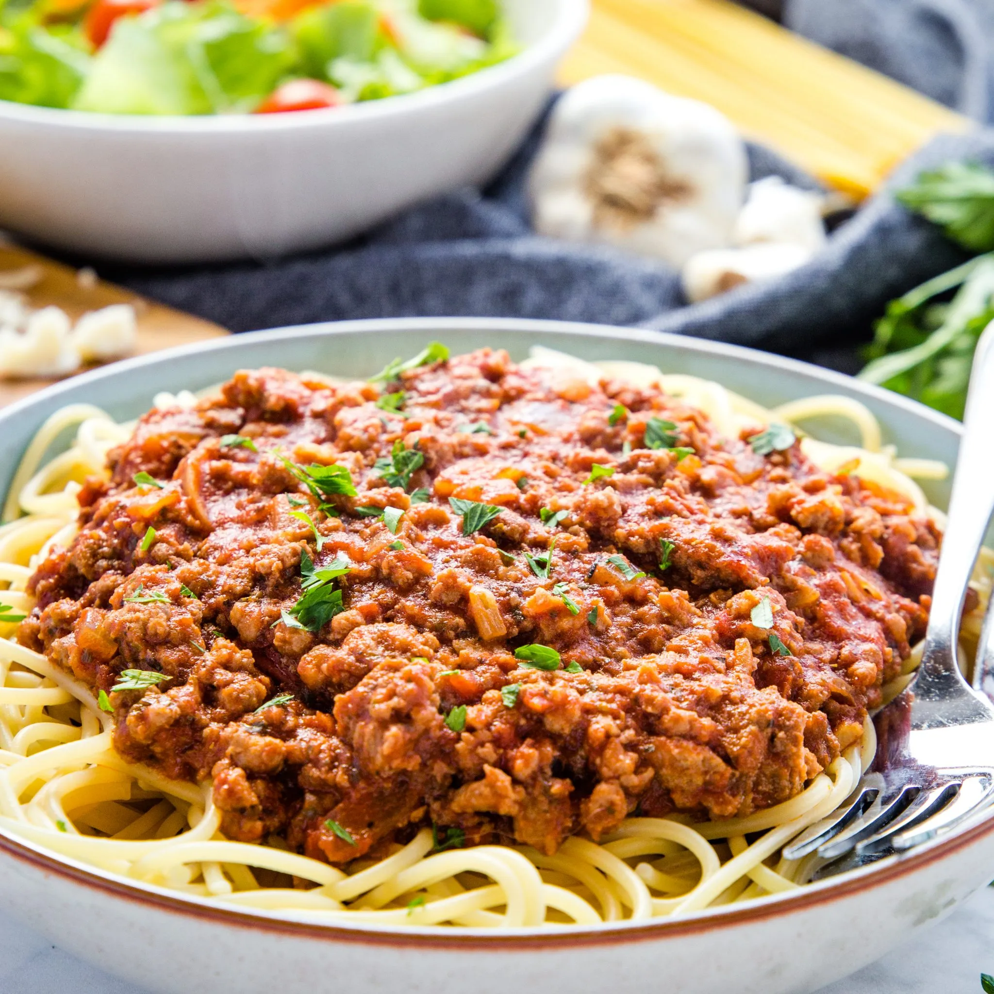 Fettuccine and Meat Sauce