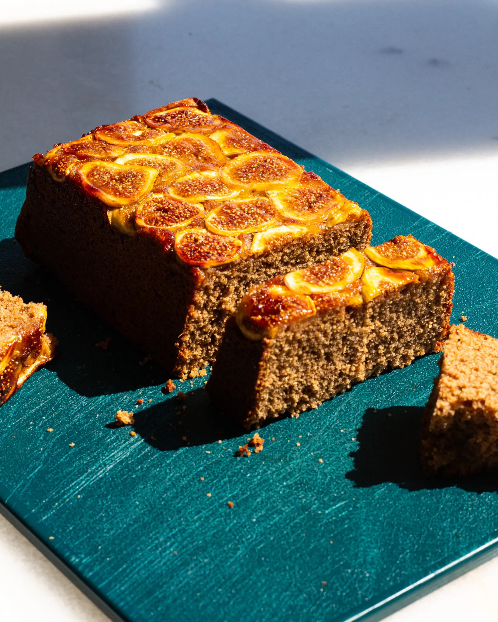 Fig Upside Down Cake with Brown Butter Rye