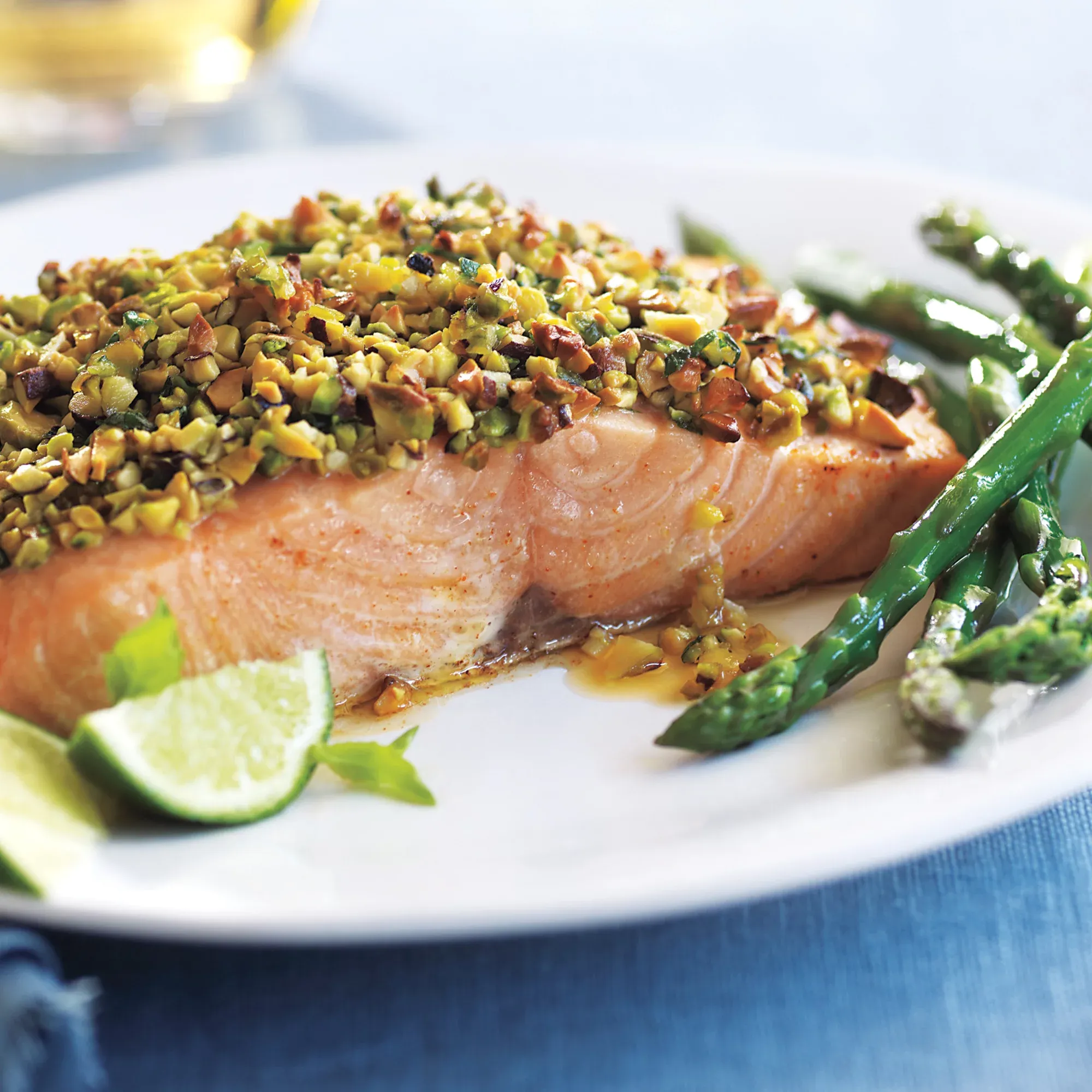 Fish Salmon with Pistachio Basil Butter